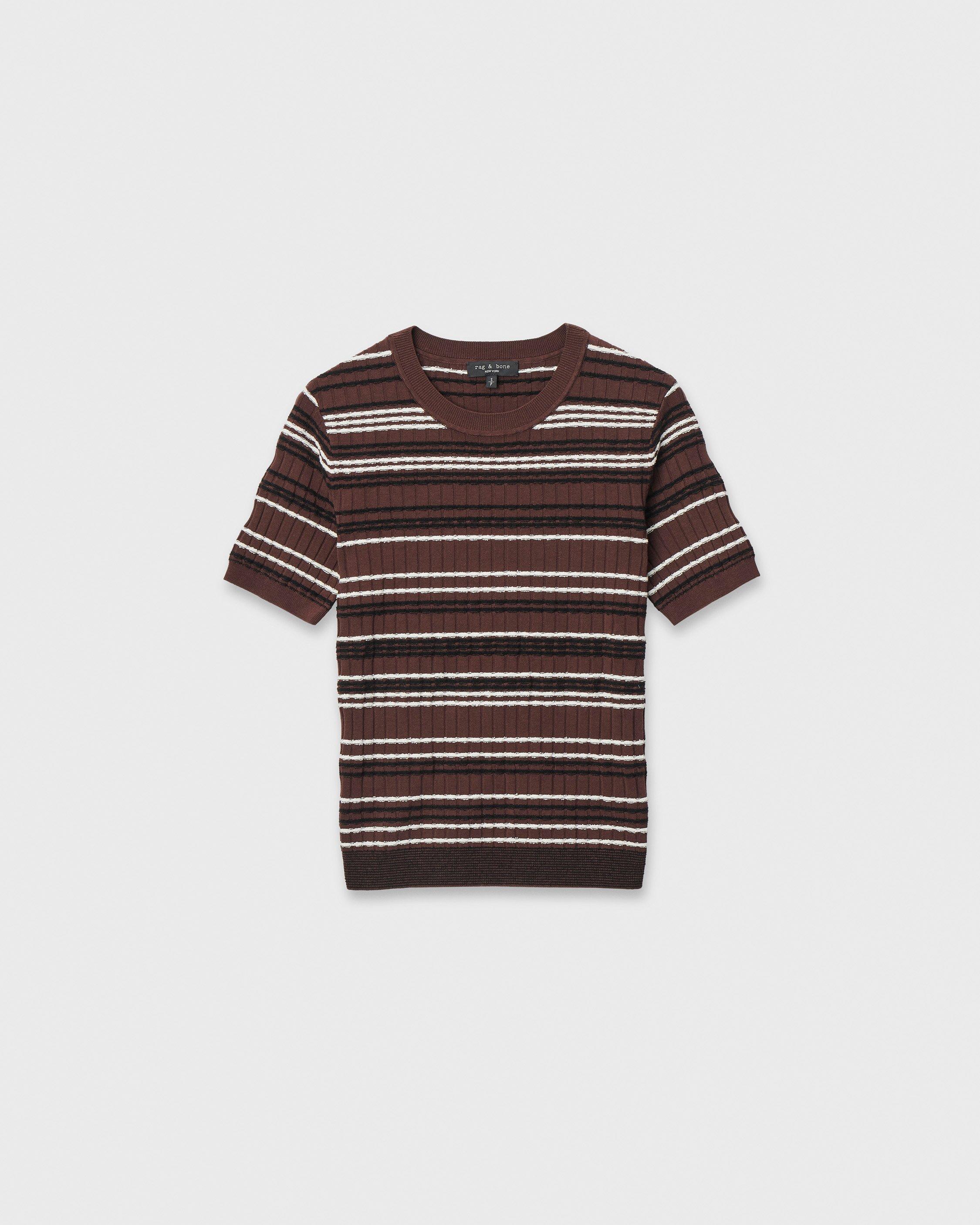 Karina Striped Short-Sleeve Sweater image number 2