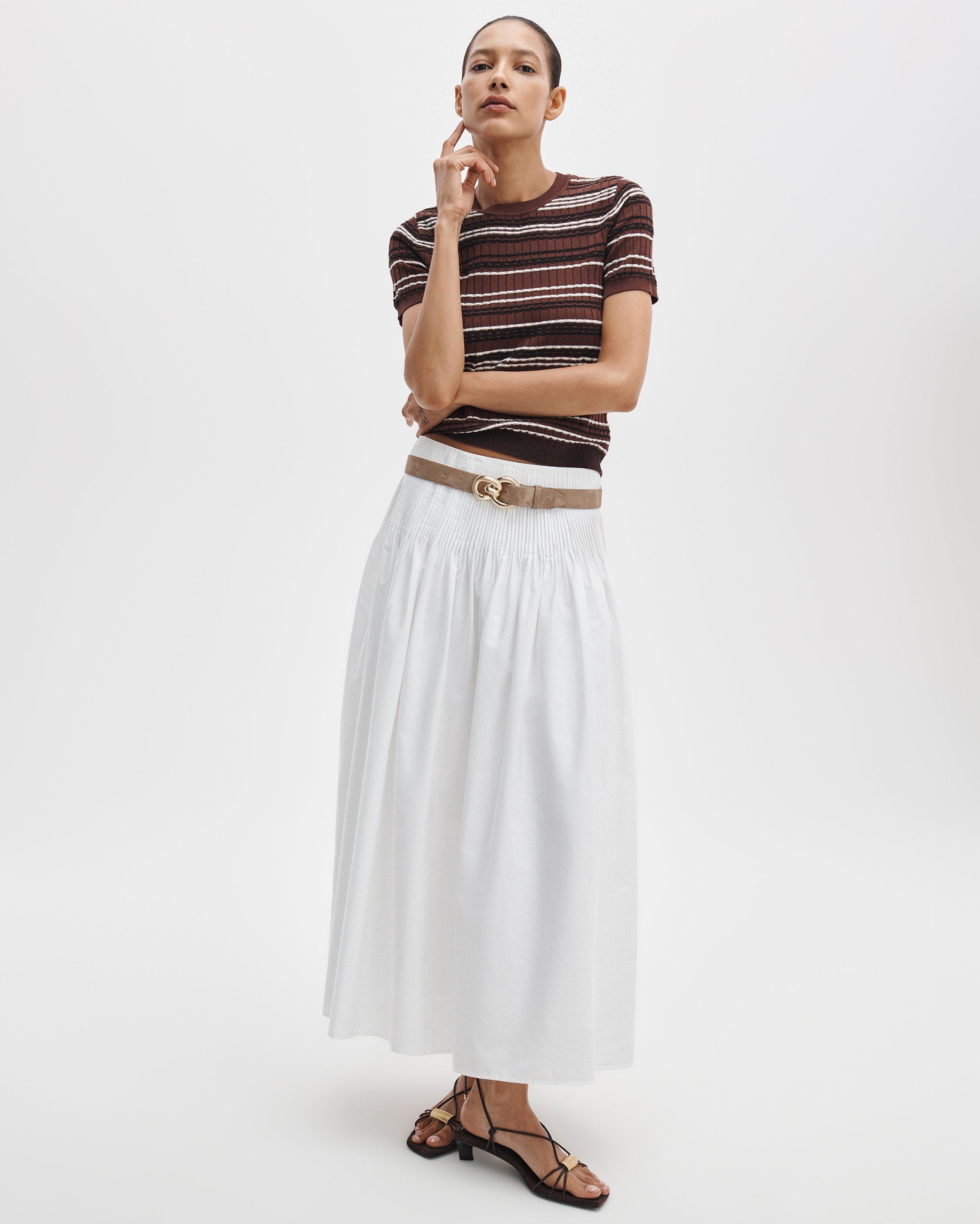 Karina Striped Short-Sleeve Sweater image number 3