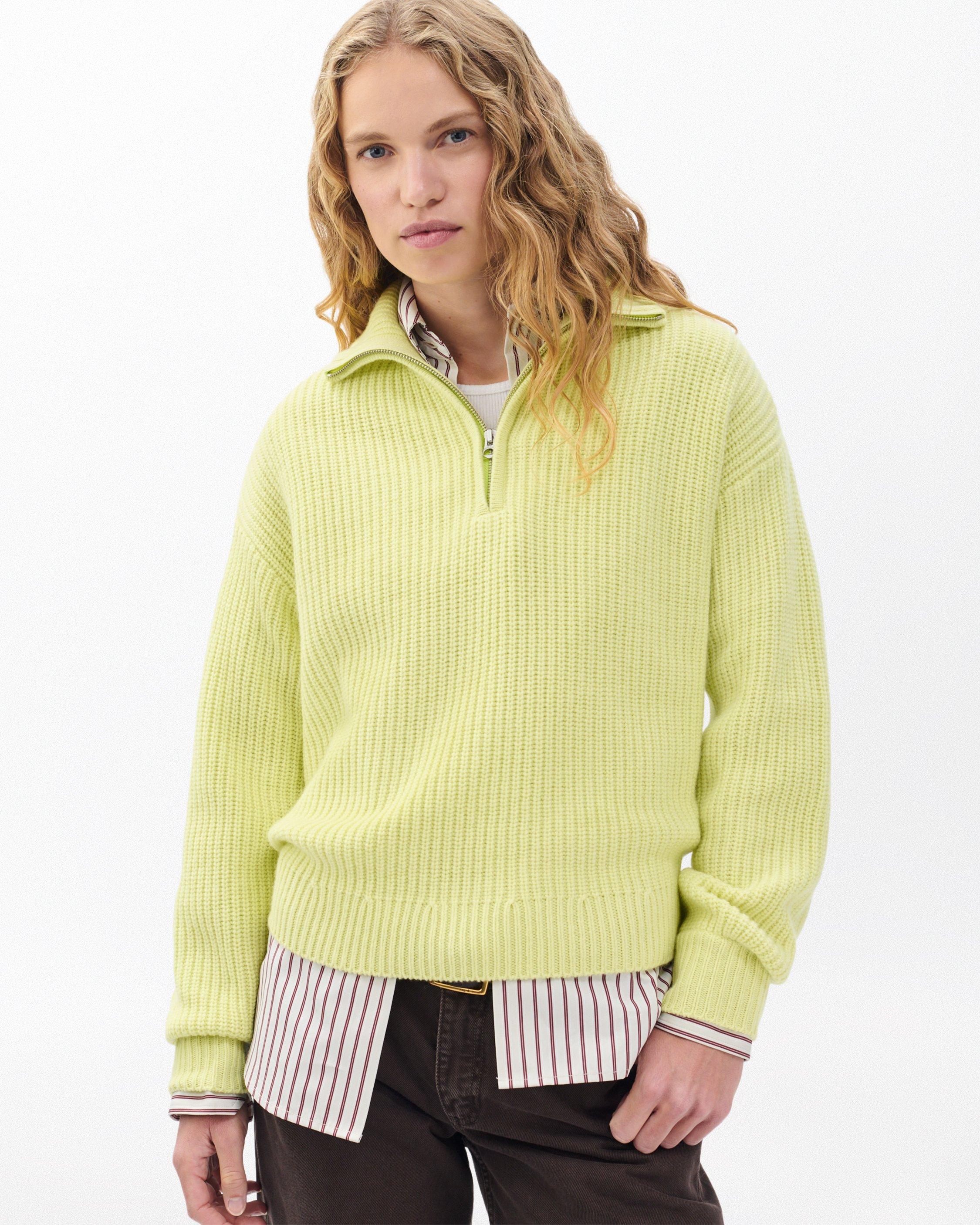 Julie Wool Half-Zip Sweater - Light Green | rag & bone