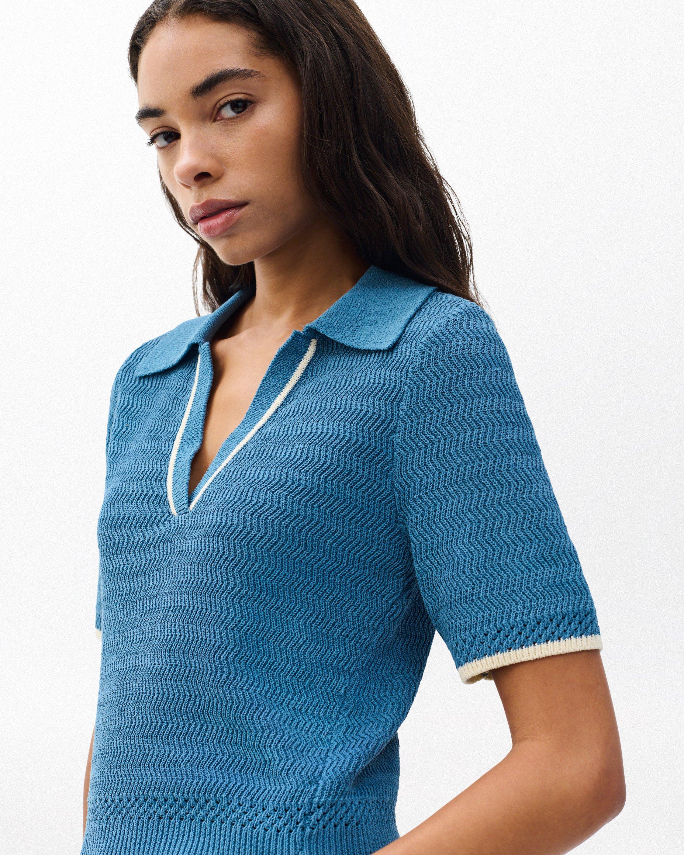 Costi Knit Polo Shirt - Fog Blue | rag & bone