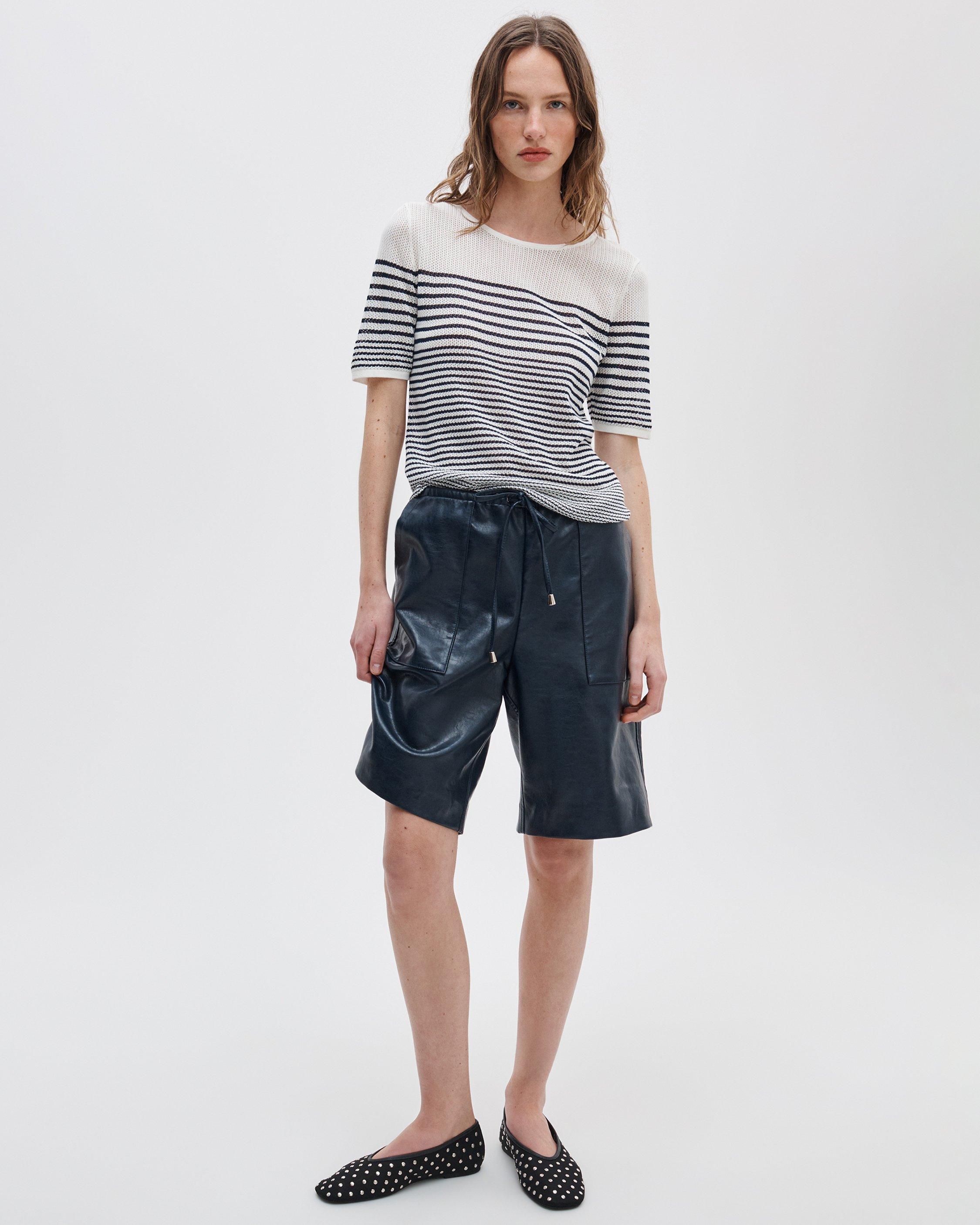 Daisy Striped Short-Sleeve Sweater image number 3