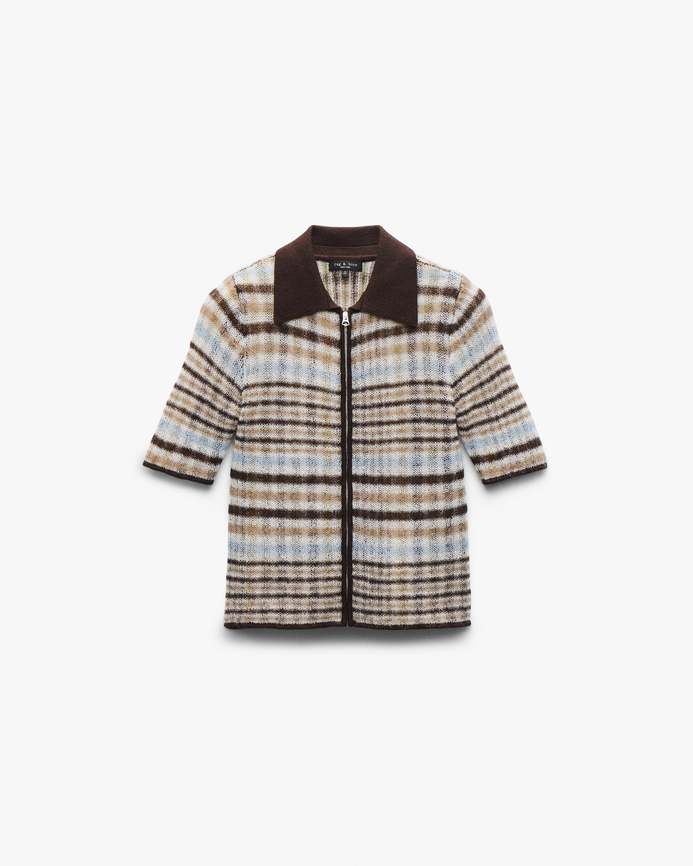 Leva Plaid Zip Polo Sweater image number 2