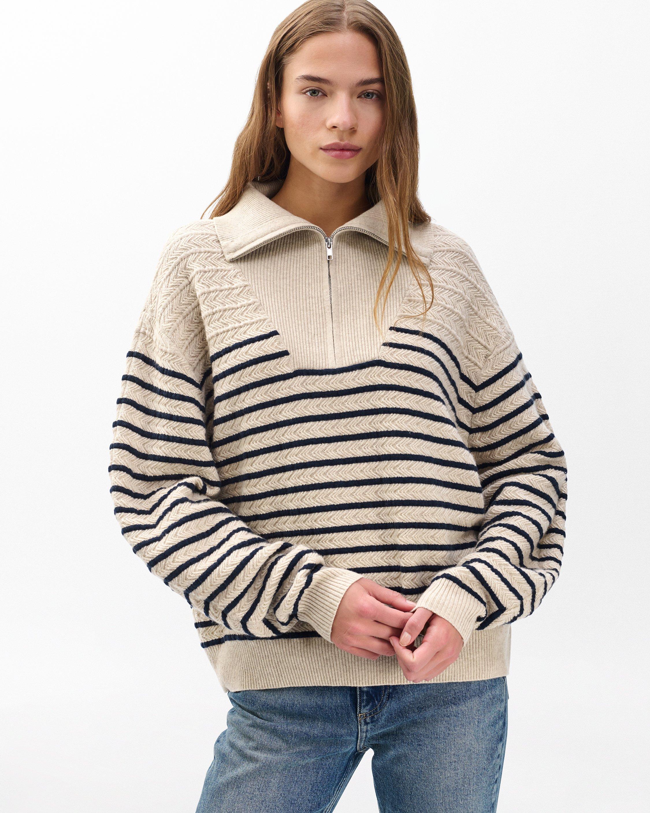 Natalia Cashmere Half-Zip Sweater