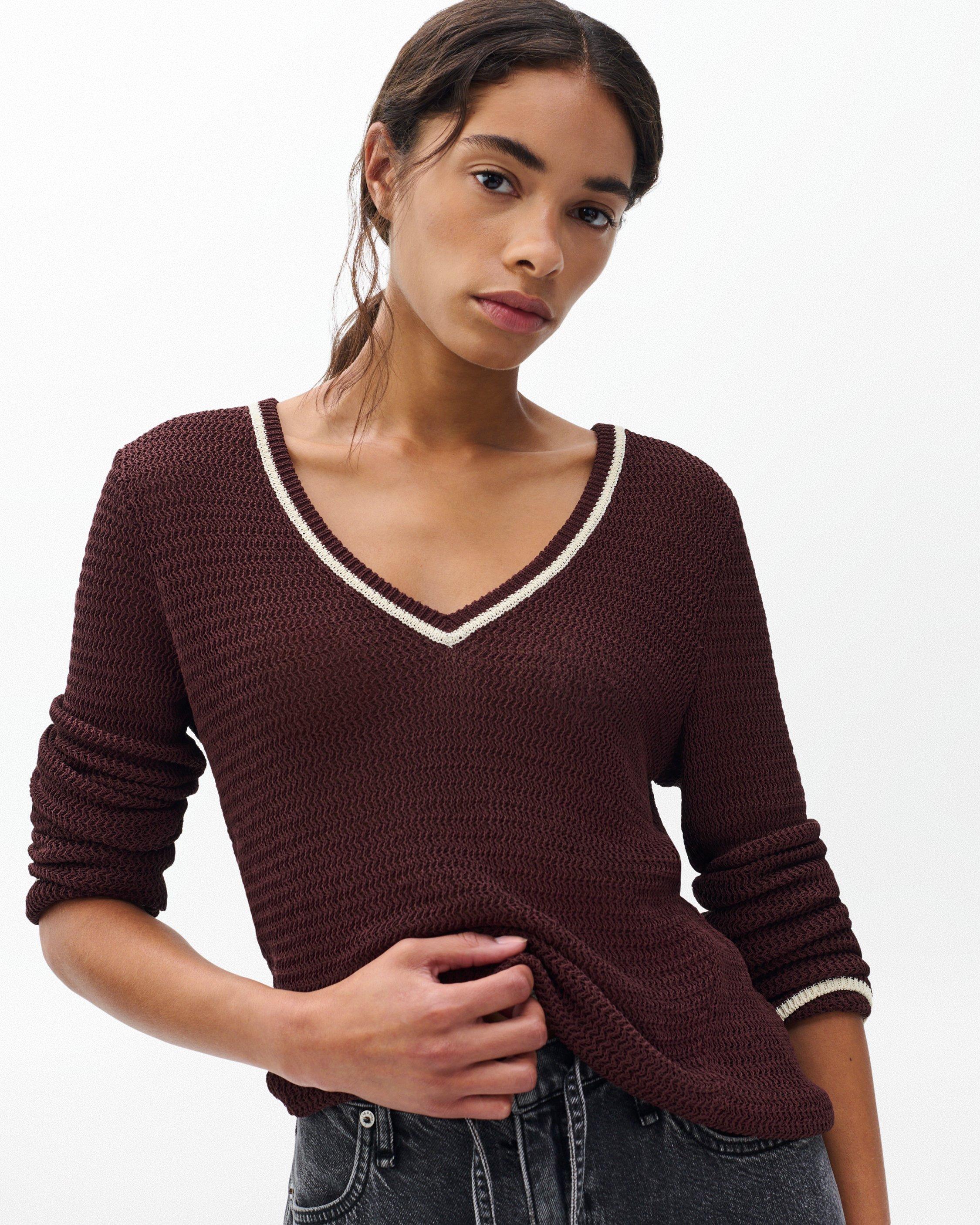 Costi V-Neck Sweater - Chocolate Brown | rag & bone