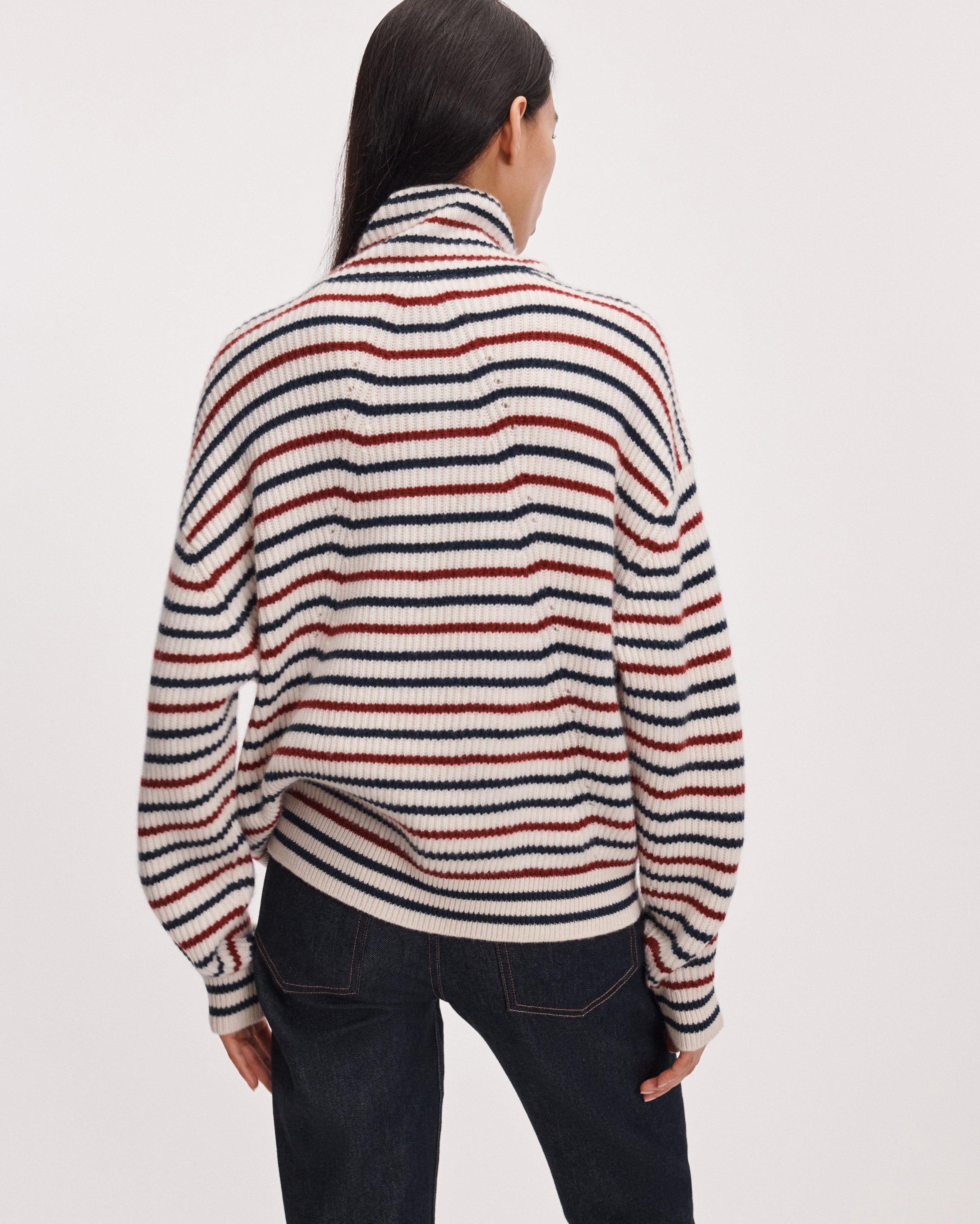 Gigi Striped Cashmere Half-Zip image number 5