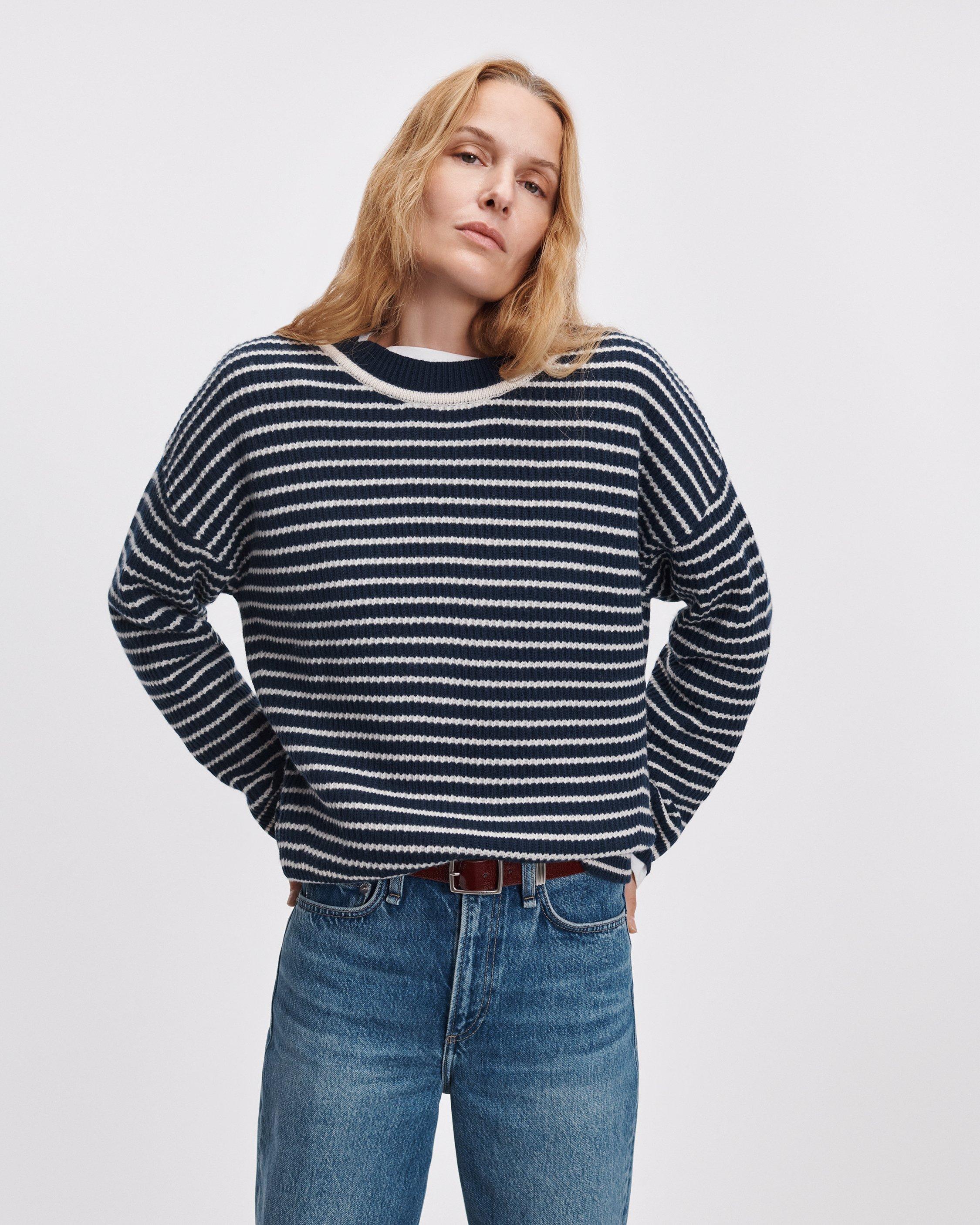 Gigi Striped Cashmere Crewneck image number 1