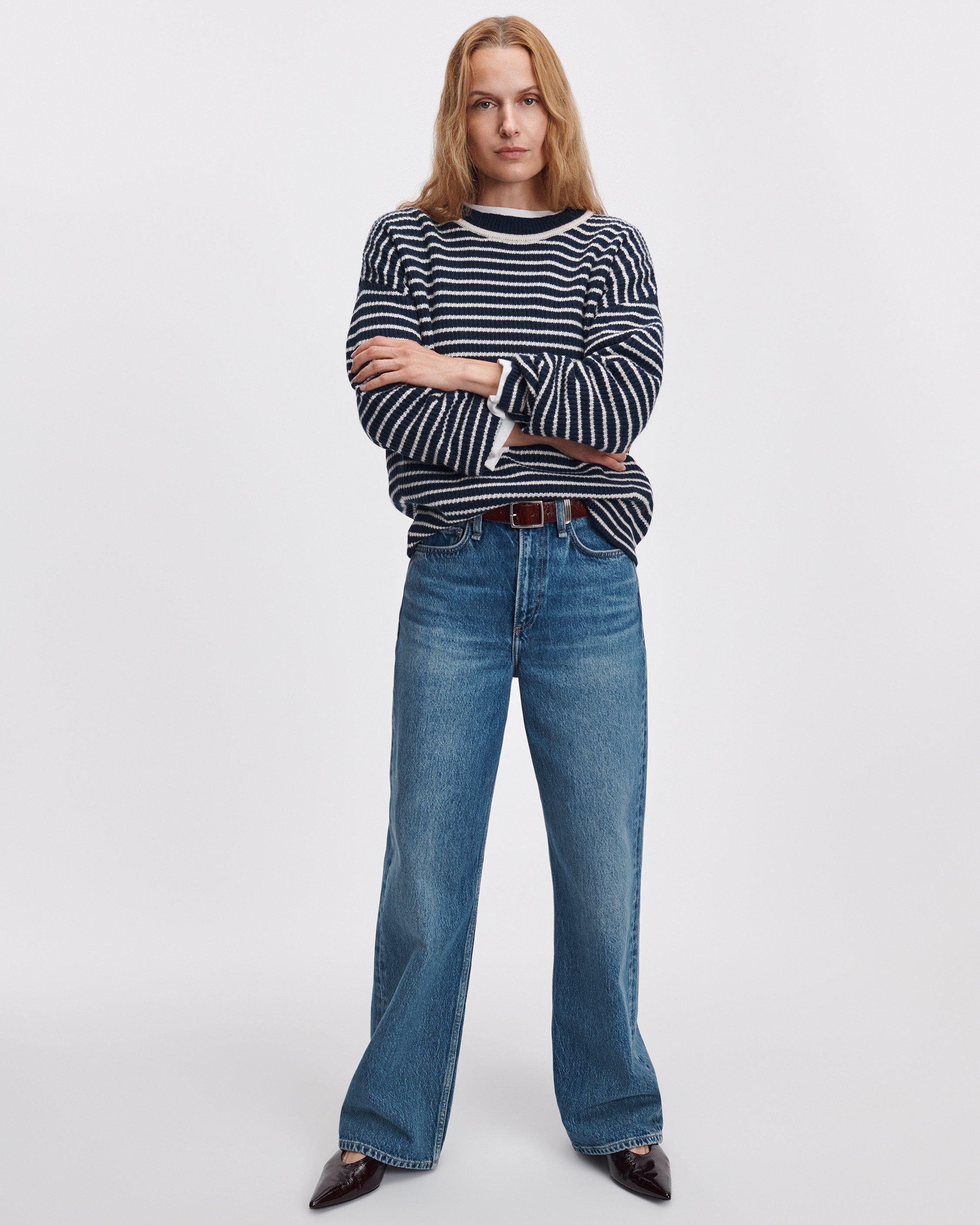 Gigi Striped Cashmere Crewneck image number 3