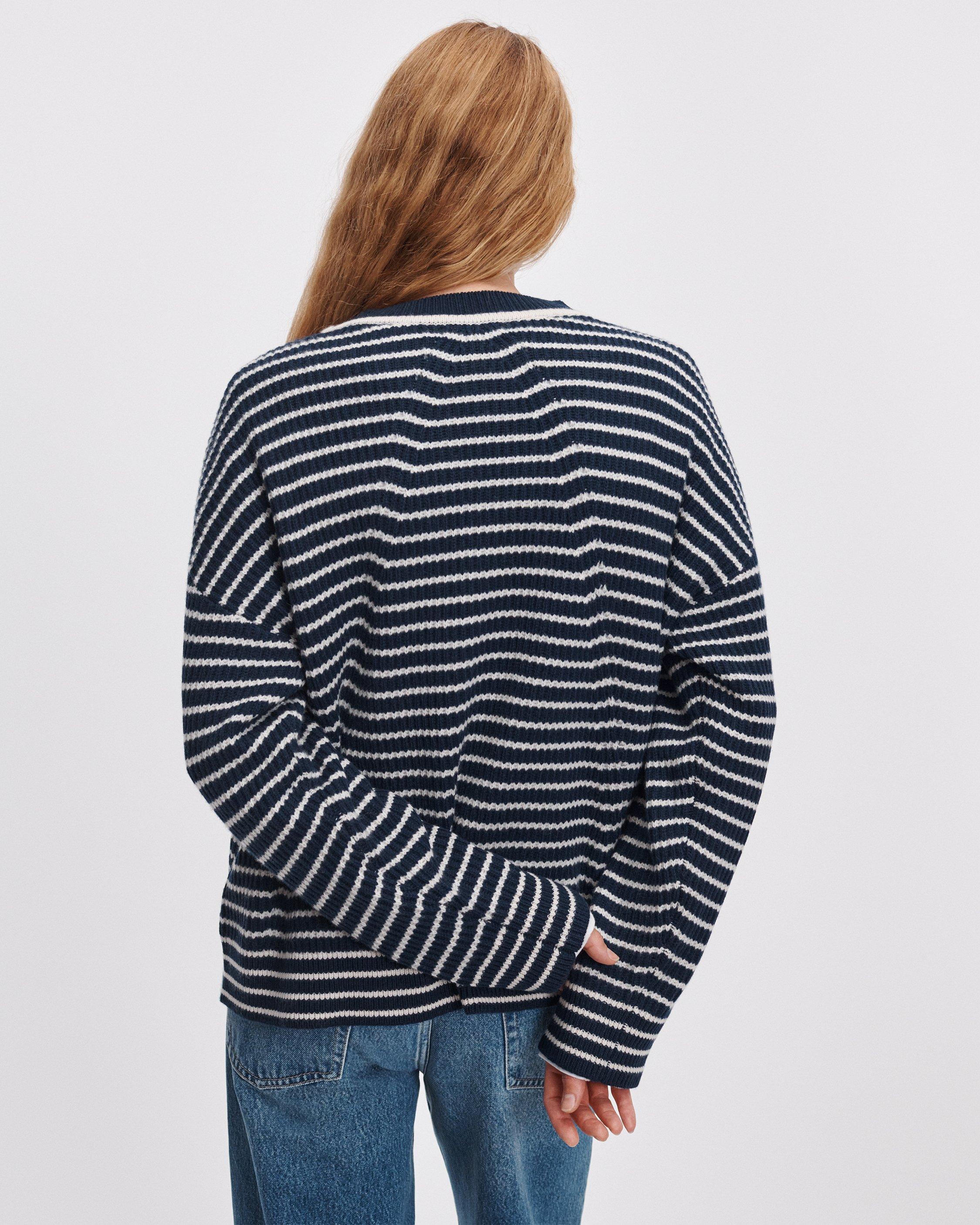 Gigi Striped Cashmere Crewneck image number 5