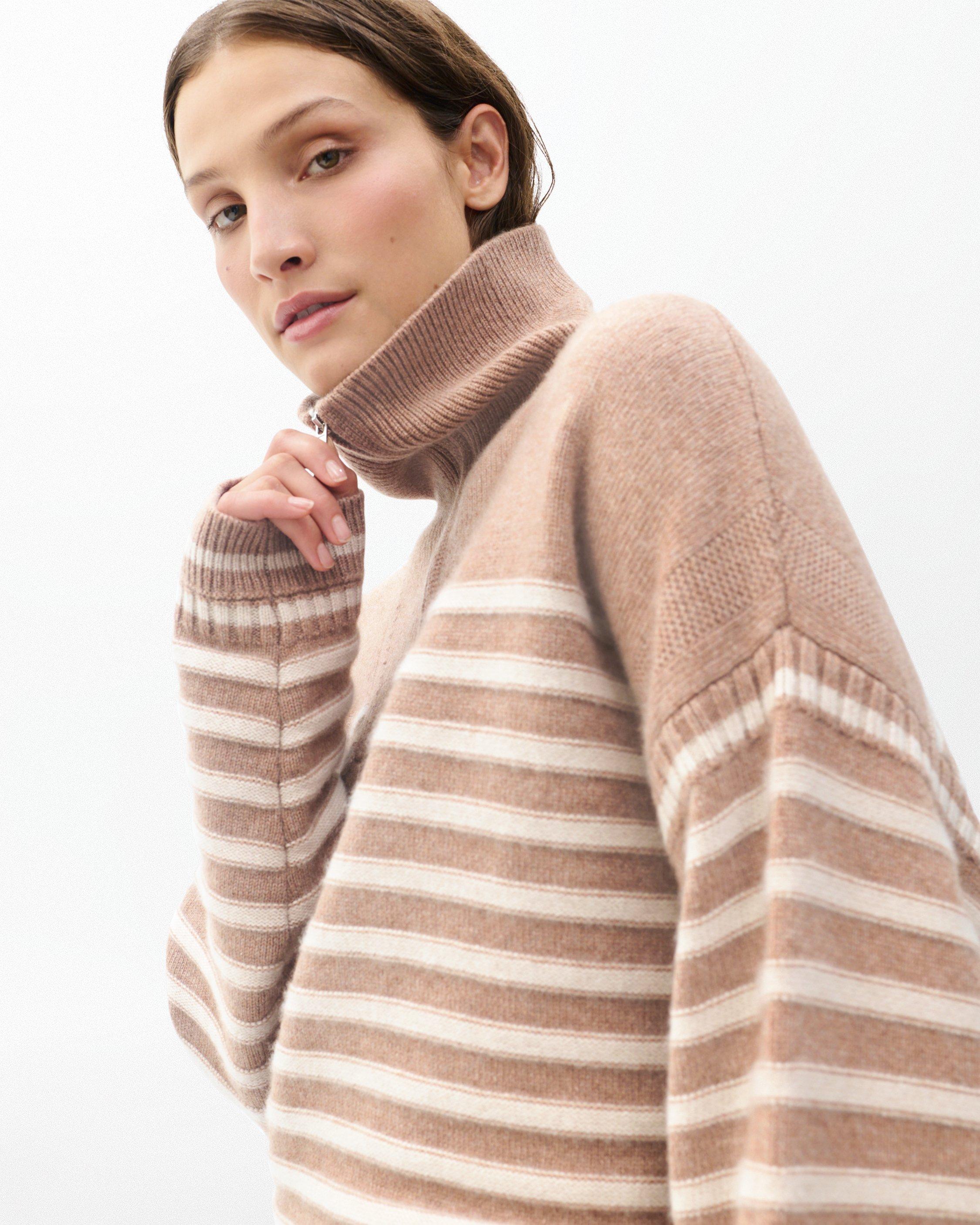 rag&amp;bone メランジェニット Raven Wool-Cashmere Half-Zip Sweater - Camel | rag & bone