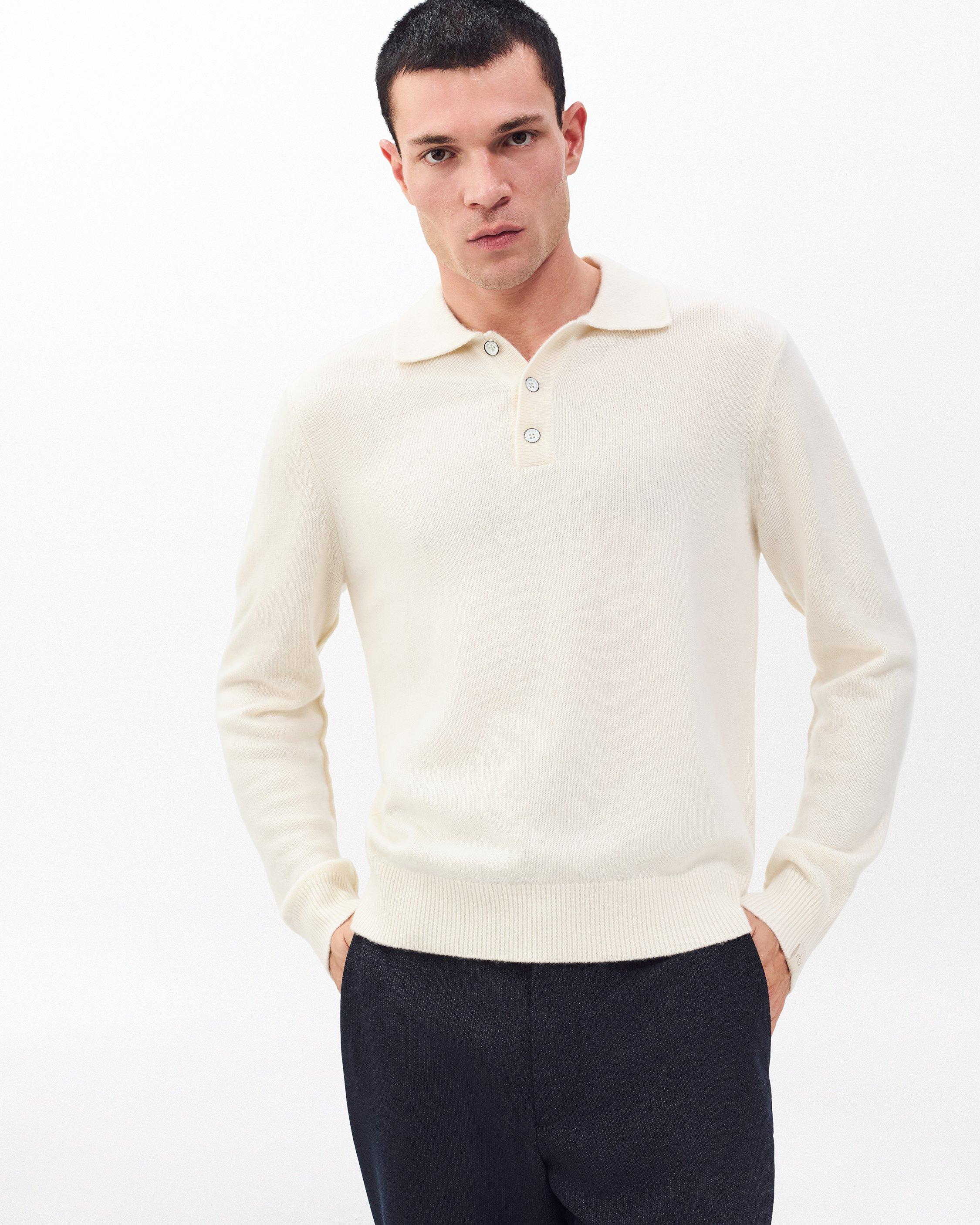 Declan Cashmere Polo Sweater - Ivory | rag & bone