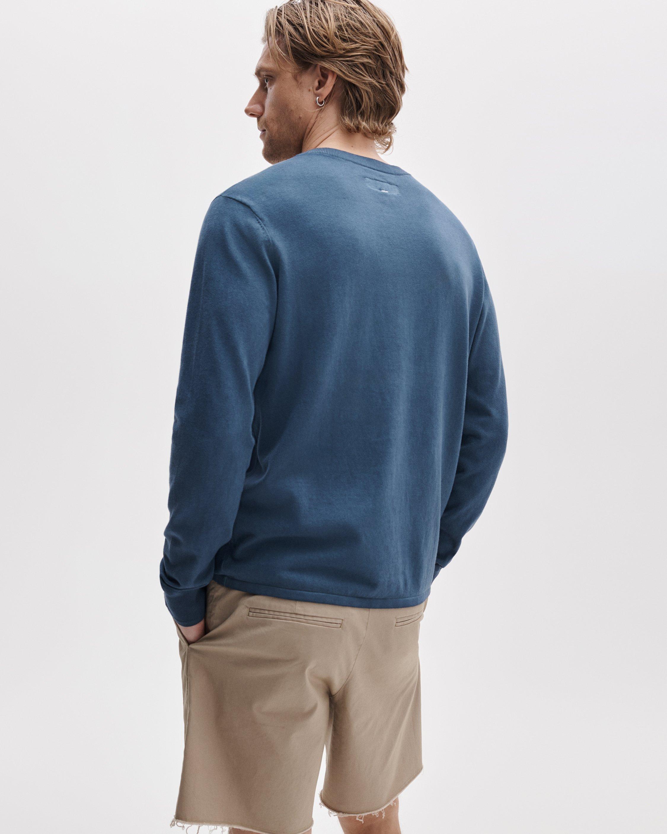 Washed Cotton Henley Sweater image number 5