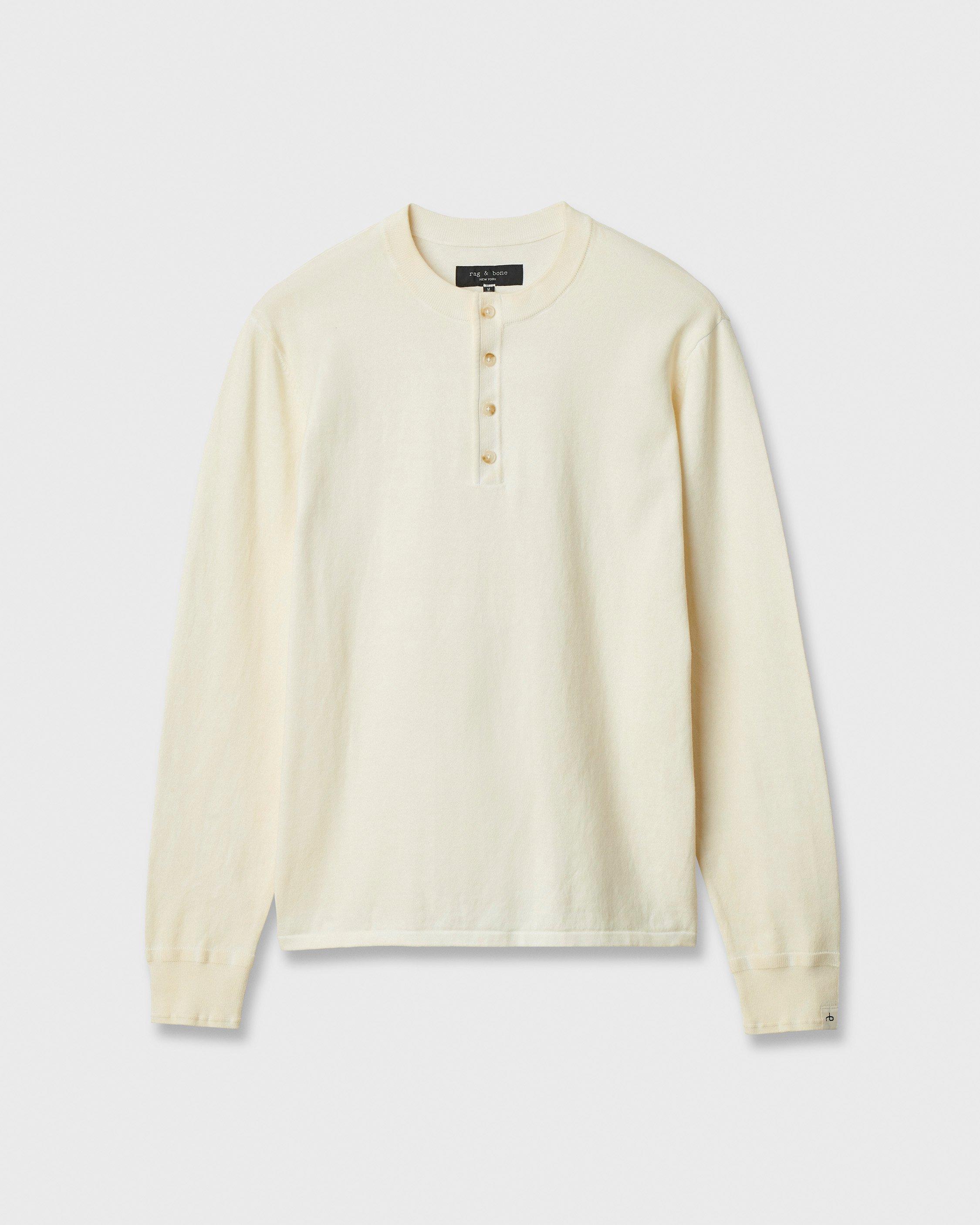 Washed Cotton Henley Sweater image number 2