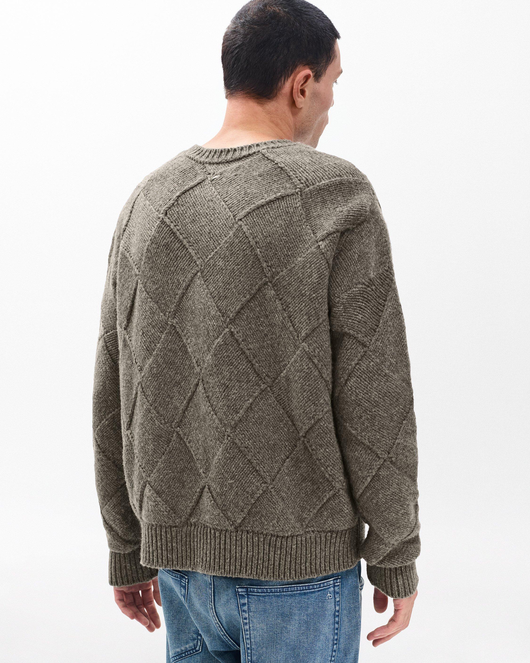 Hand-Knit Entrelac Wool Sweater image number 6