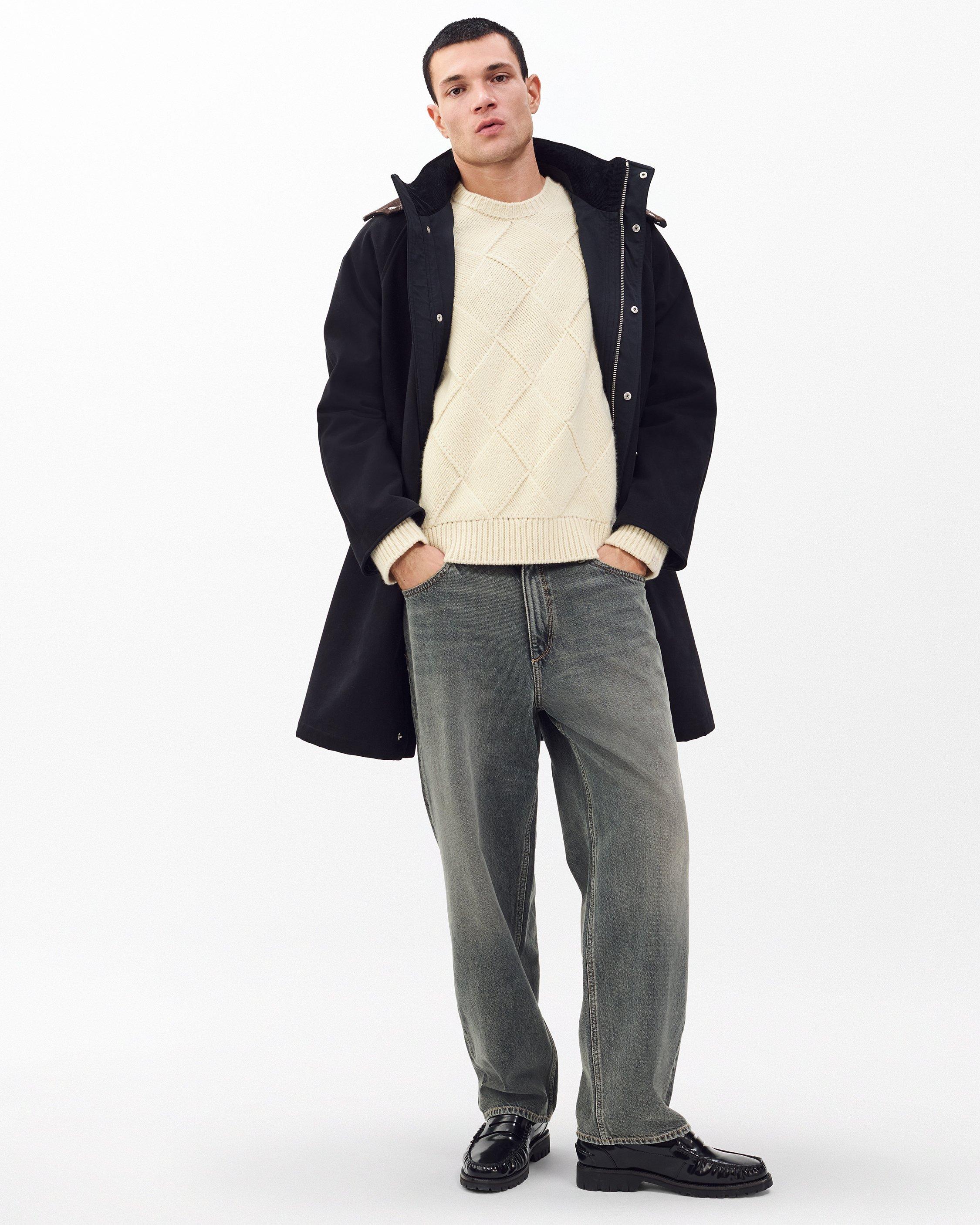 Hand-Knit Entrelac Wool Sweater image number 3