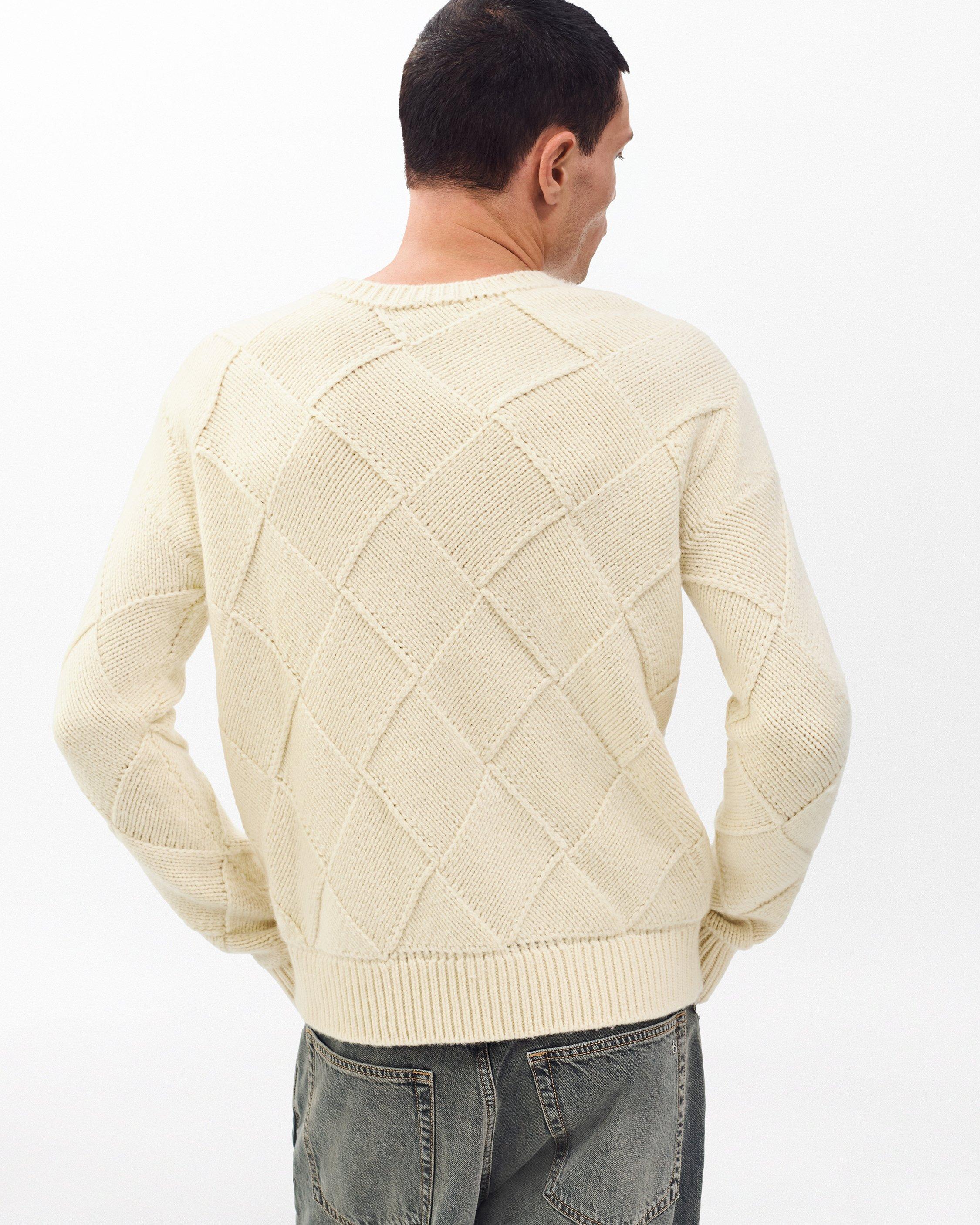 Hand-Knit Entrelac Wool Sweater image number 6