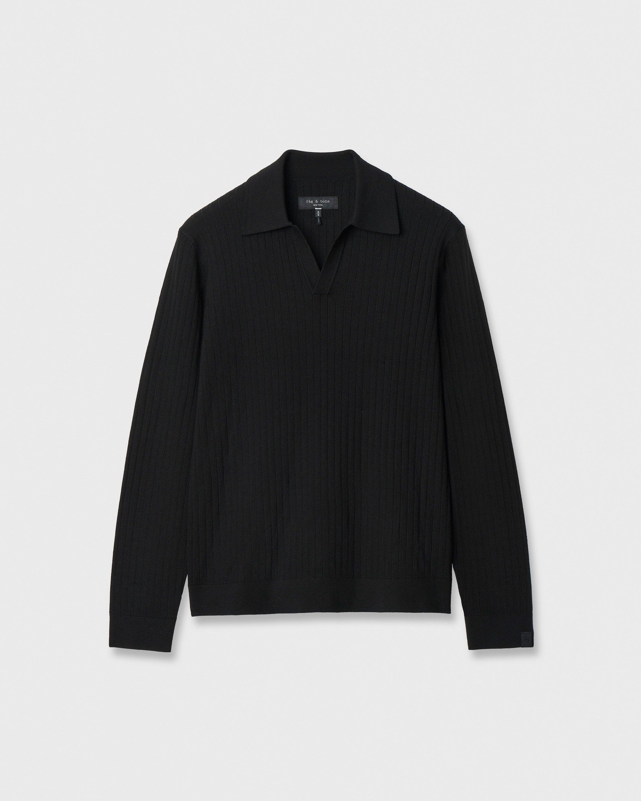 Osborne Ribbed Wool-Silk Polo image number 1