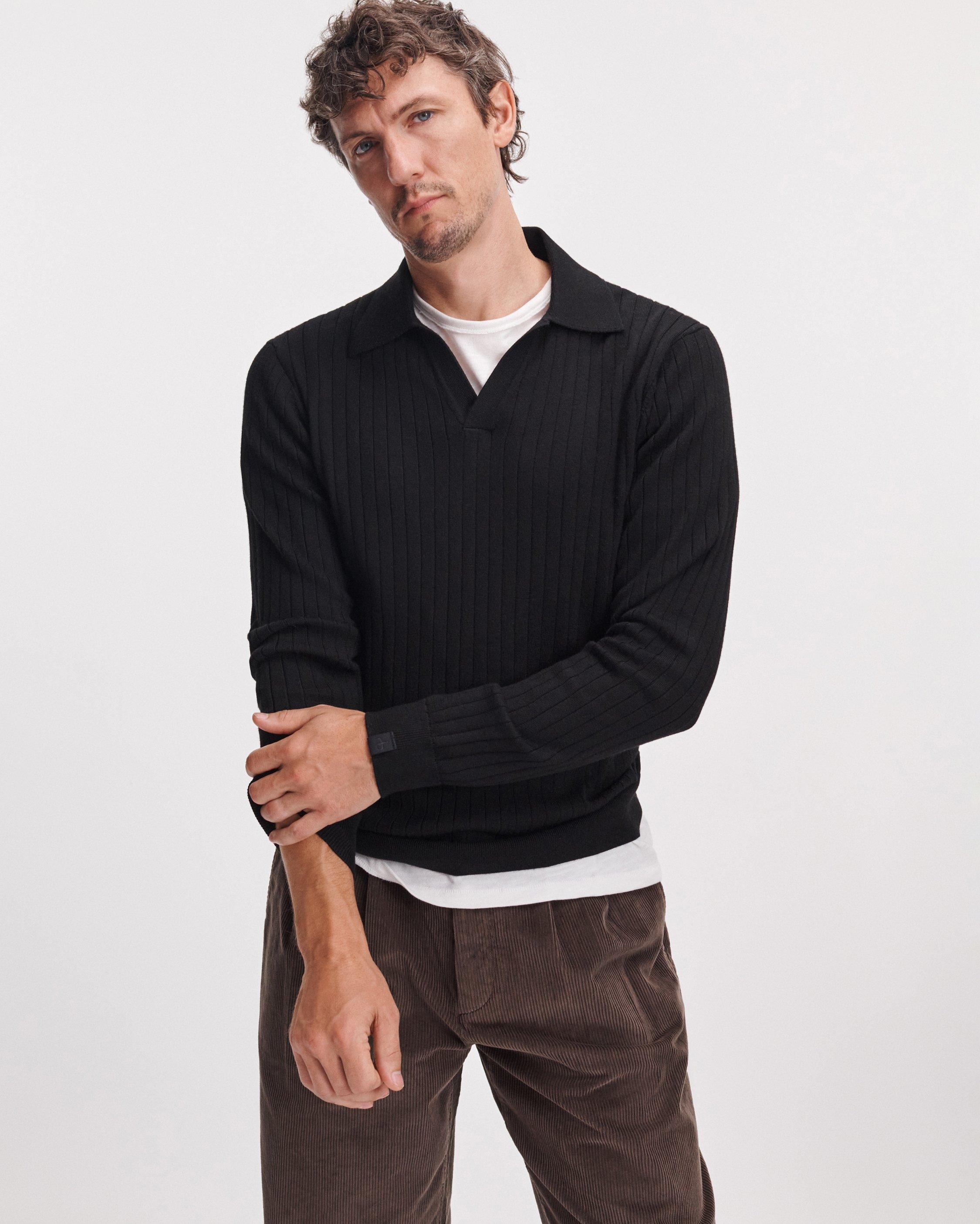 Osborne Ribbed Wool-Silk Polo image number 2