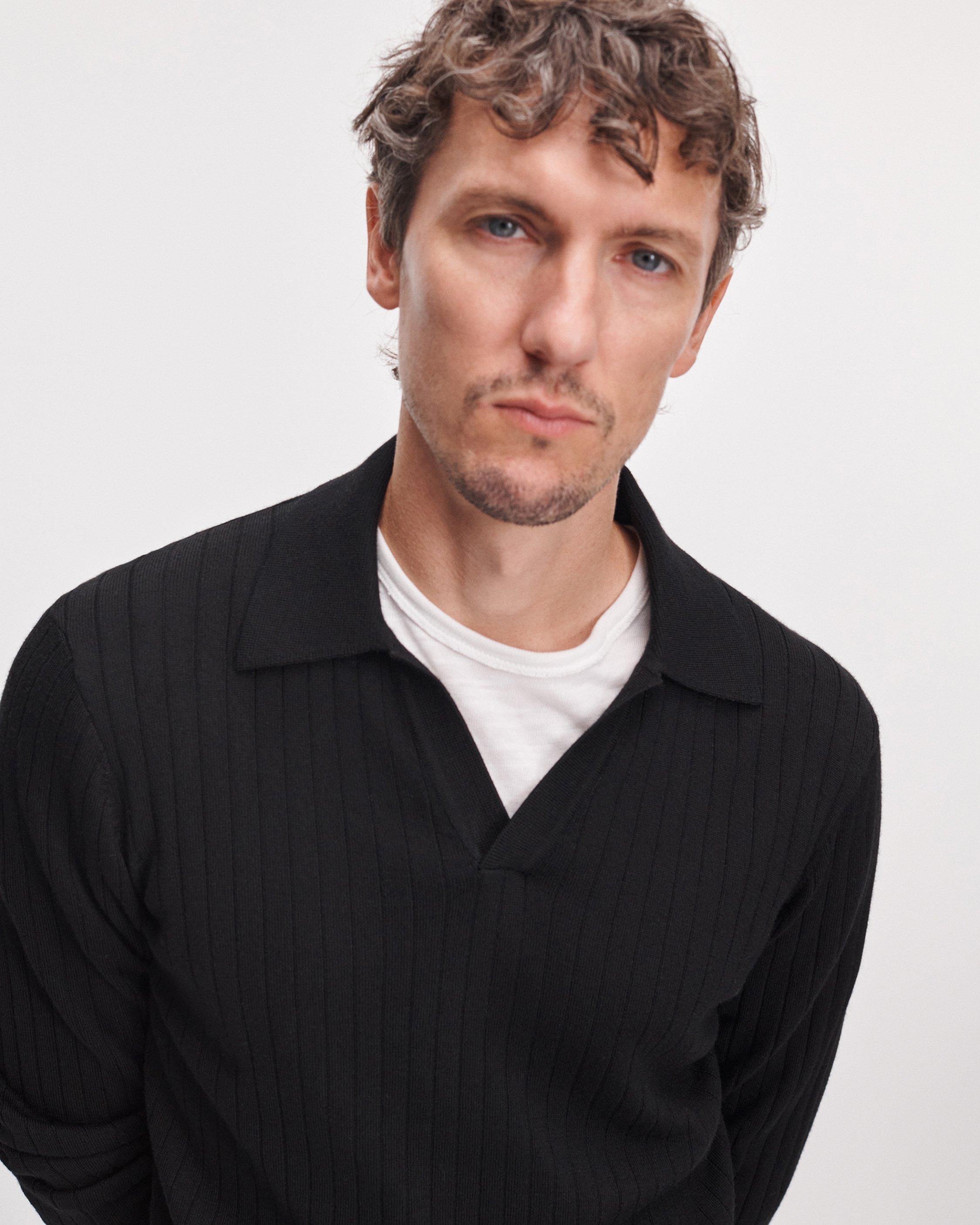 Osborne Ribbed Wool-Silk Polo image number 4