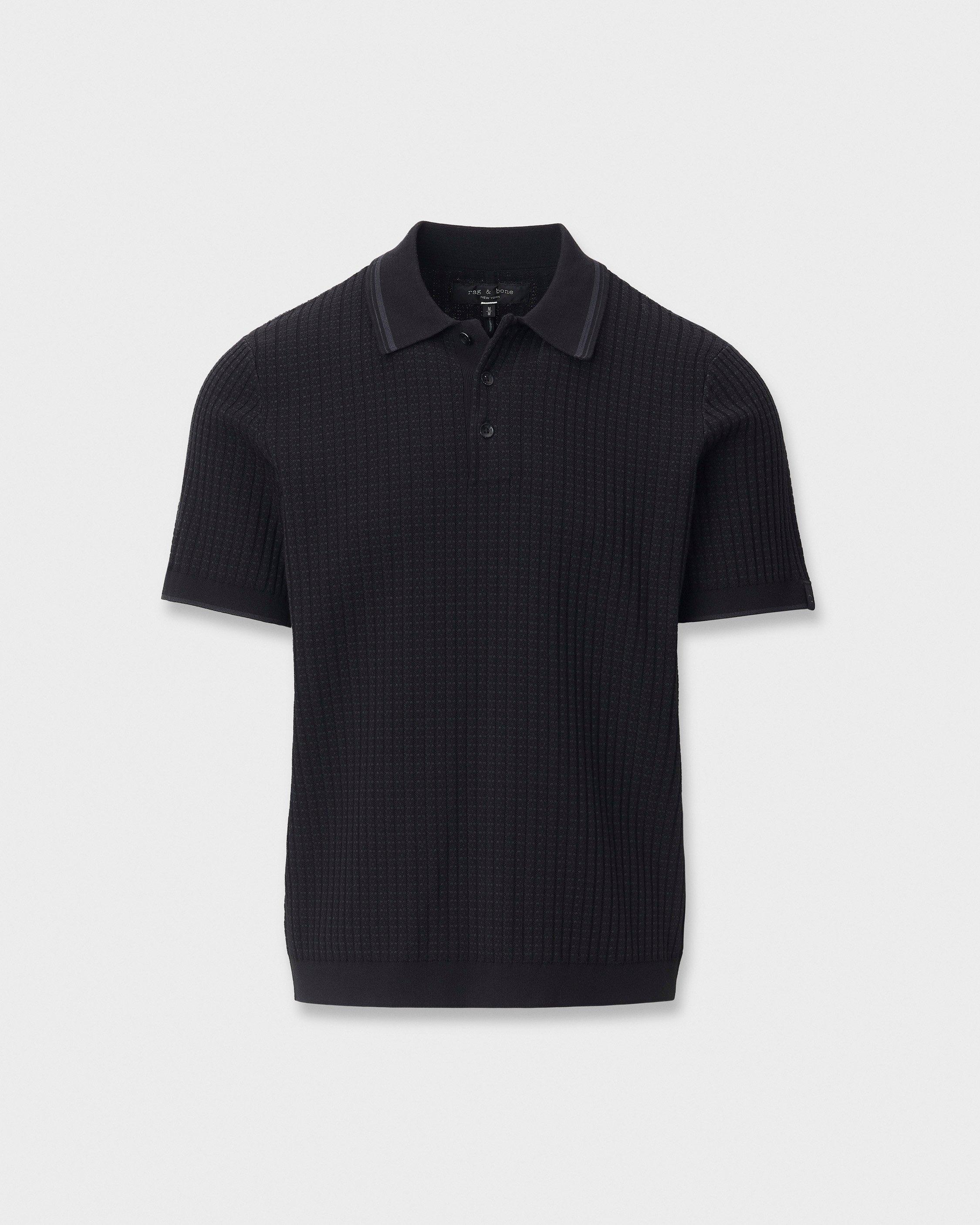 Harvey Rib-Knit Polo Shirt image number 2