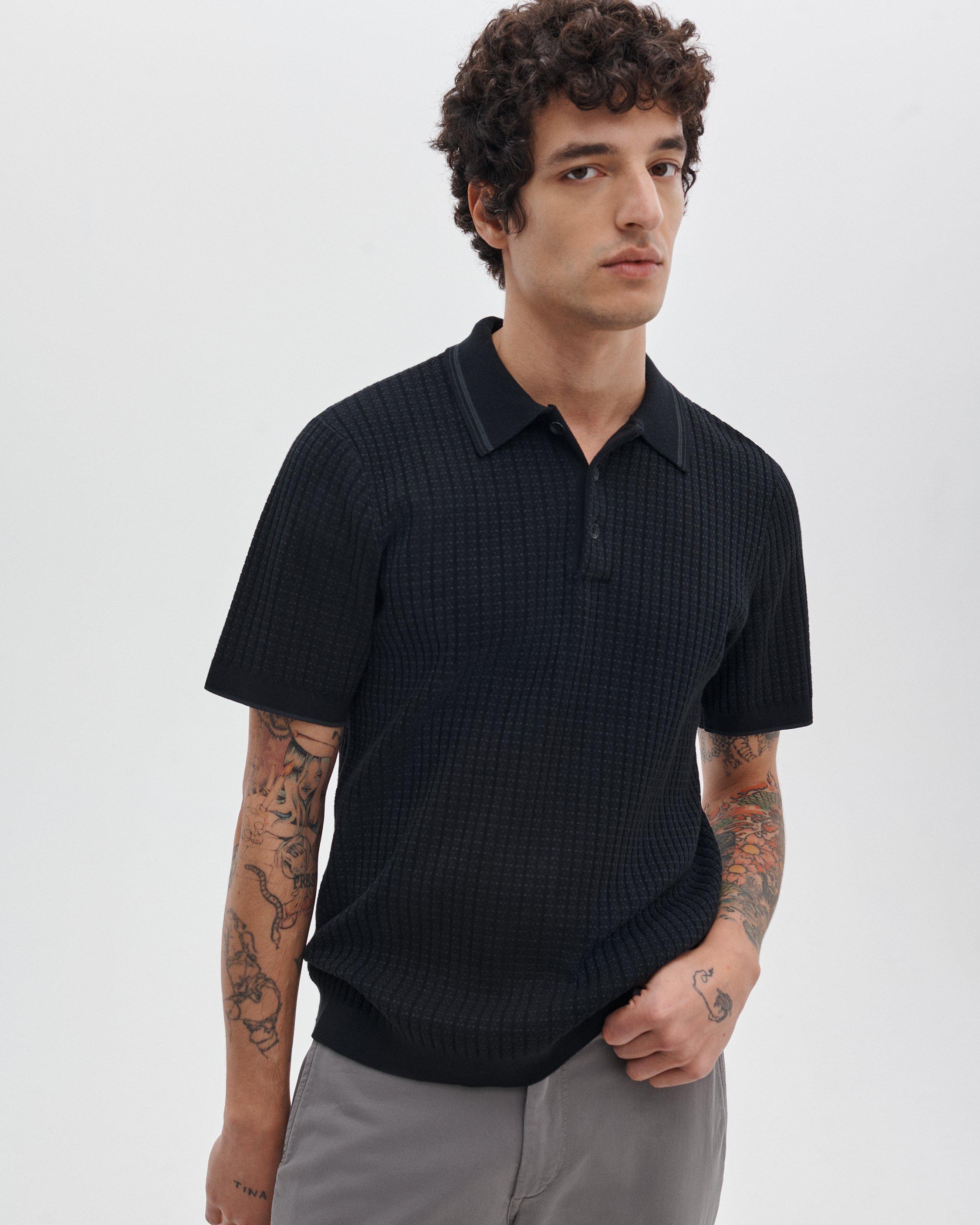 Harvey Rib-Knit Polo Shirt image number 4