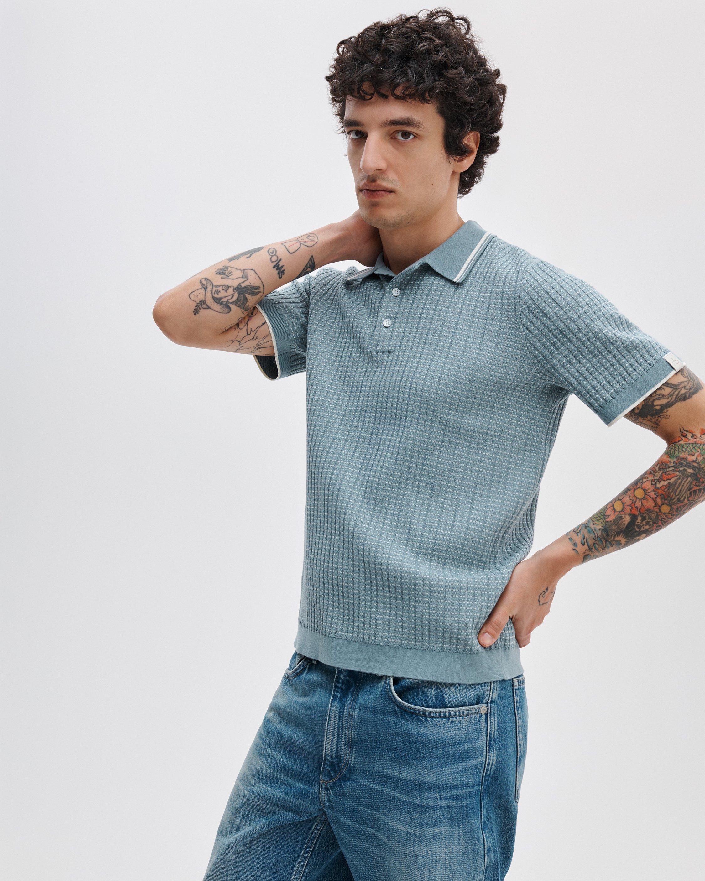 Harvey Rib-Knit Polo Shirt image number 1