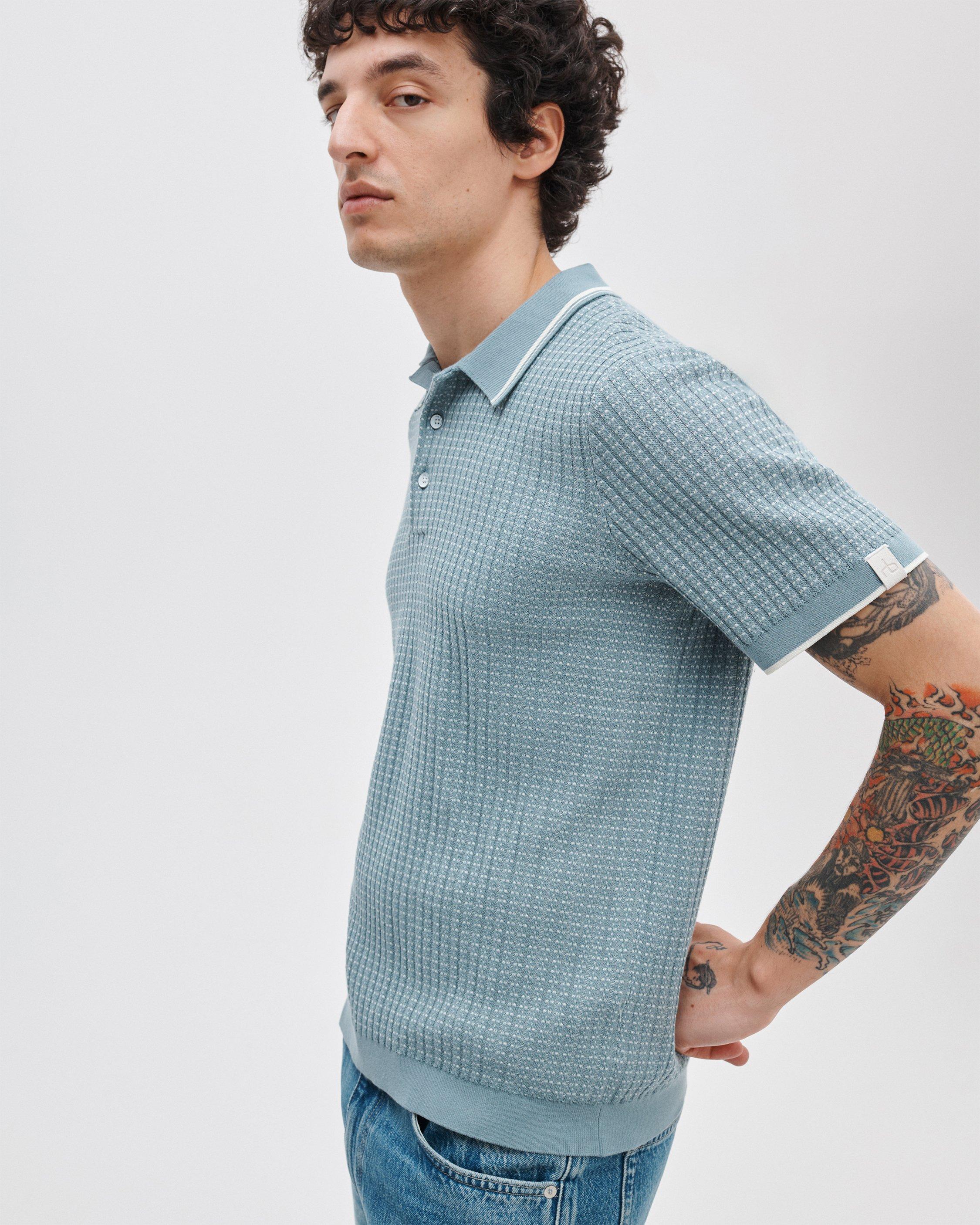 Harvey Rib-Knit Polo Shirt image number 4