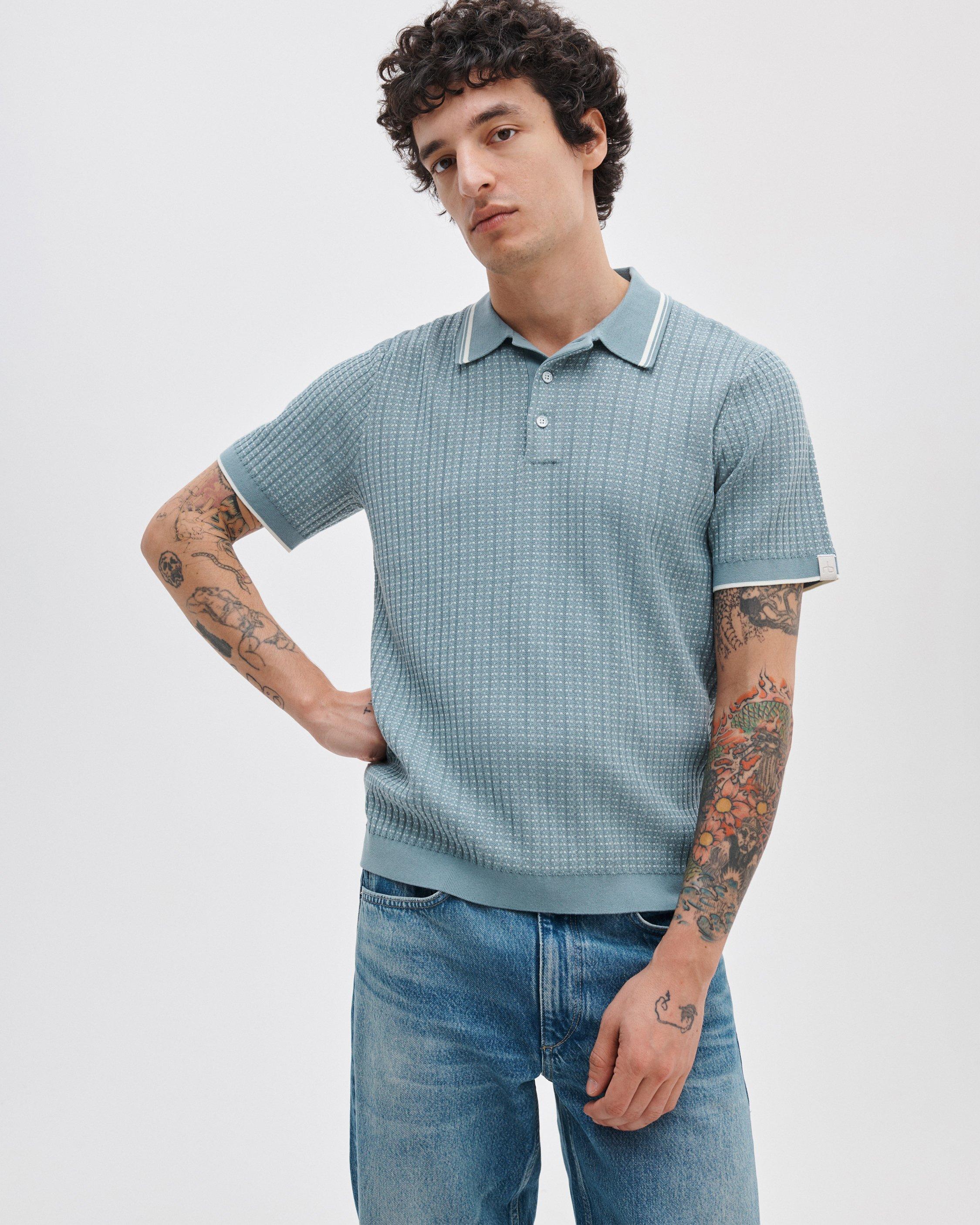 Harvey Rib-Knit Polo Shirt image number 6