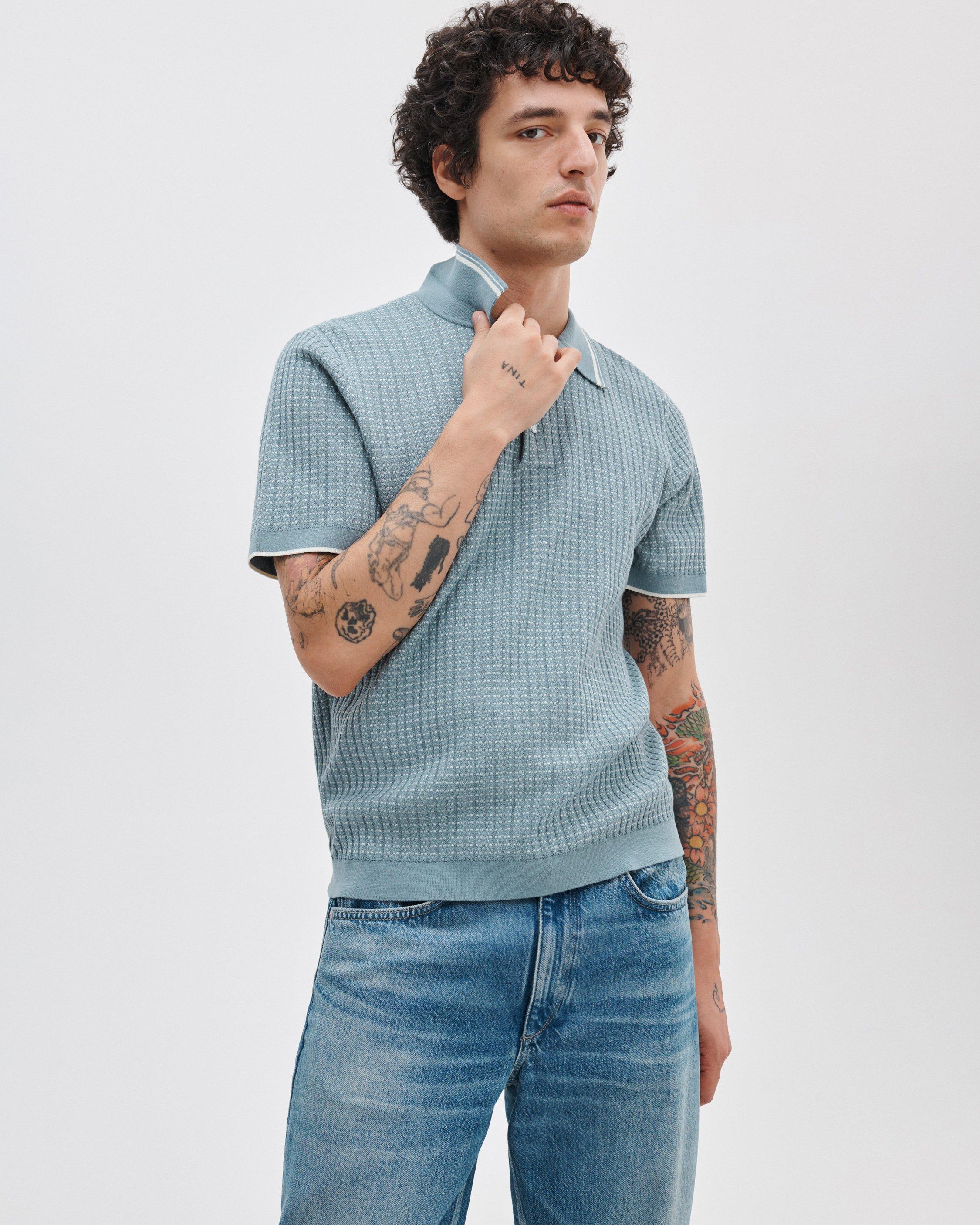 Harvey Rib-Knit Polo Shirt image number 7