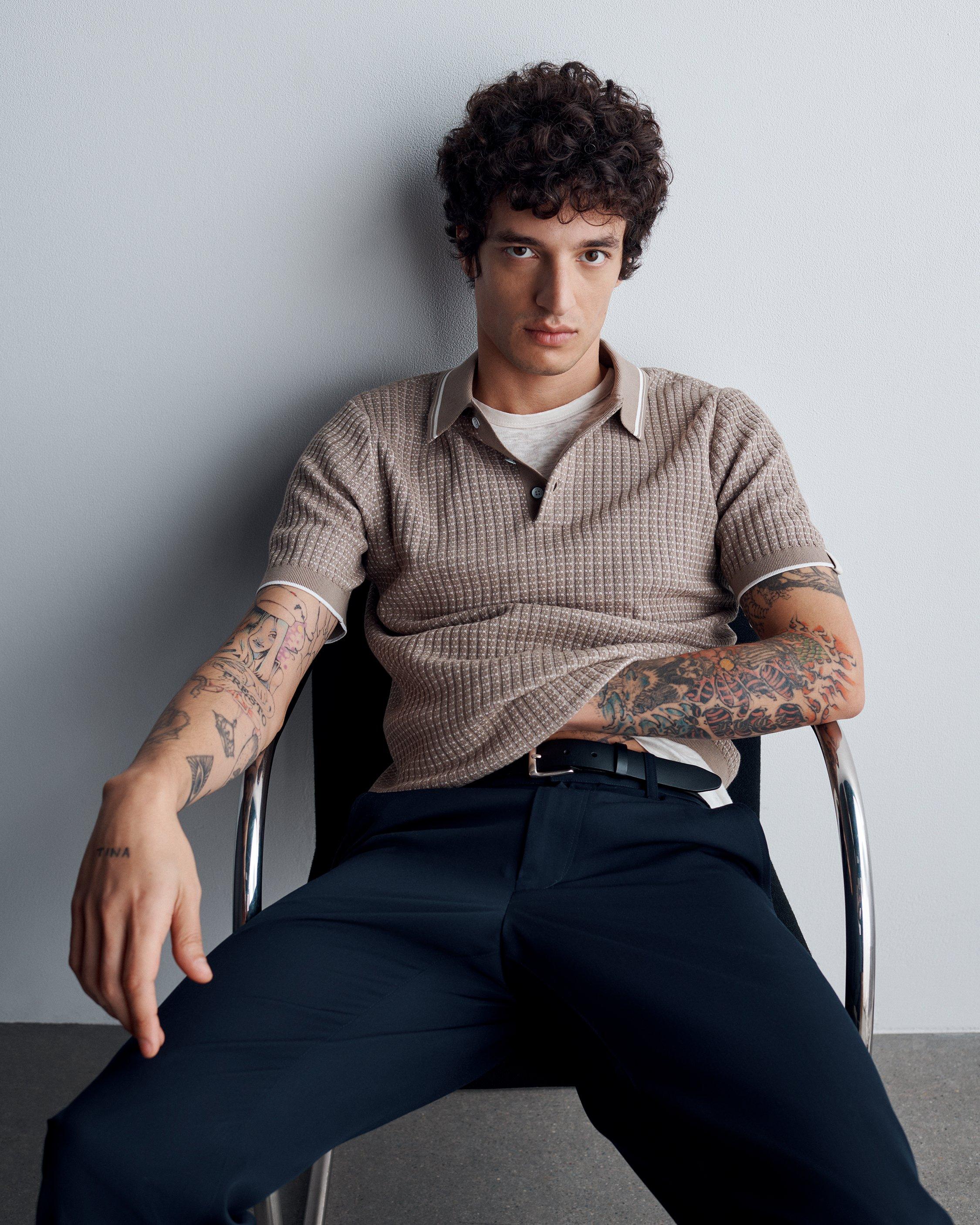 Harvey Rib-Knit Polo Shirt image number 4