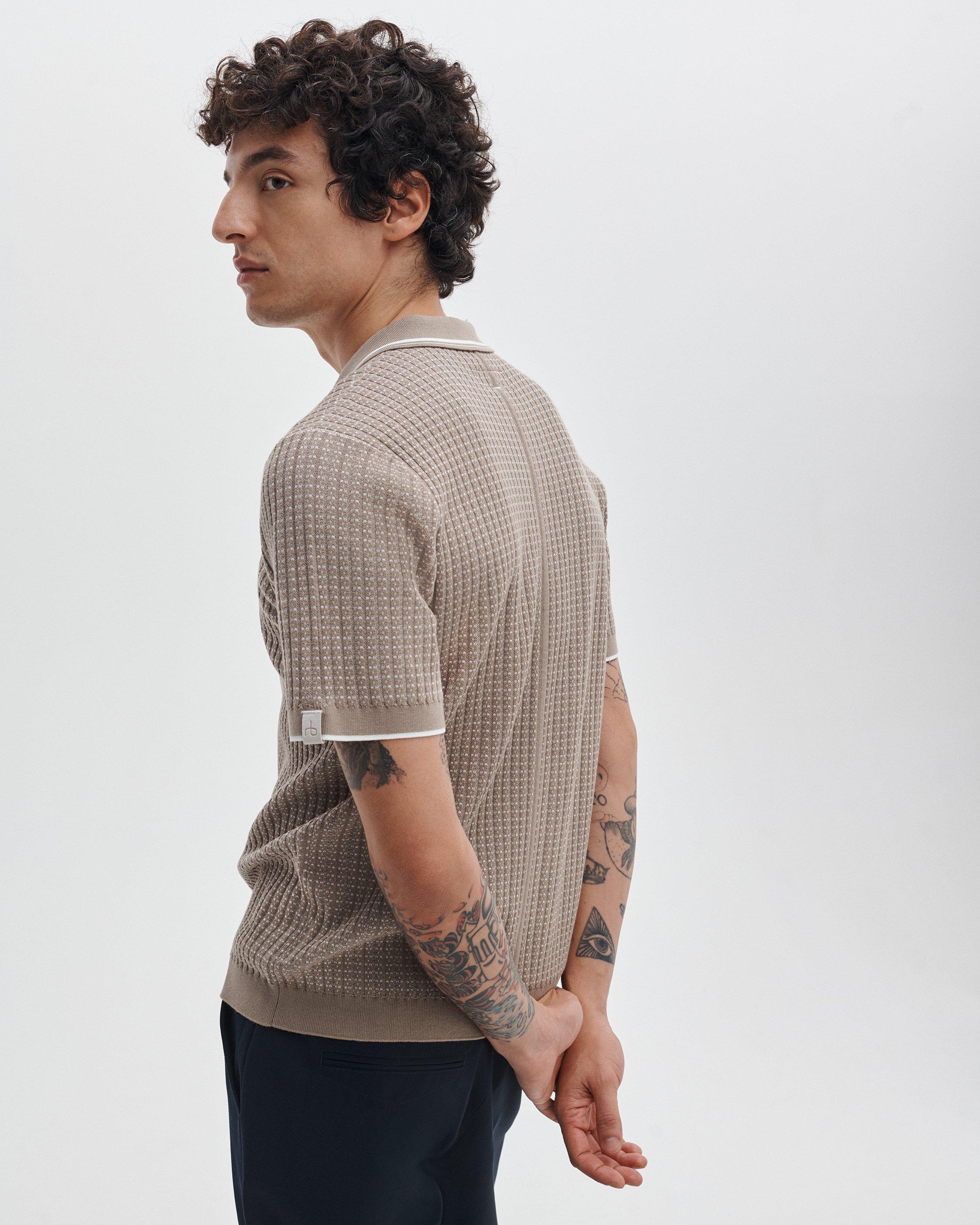Harvey Rib-Knit Polo Shirt image number 5