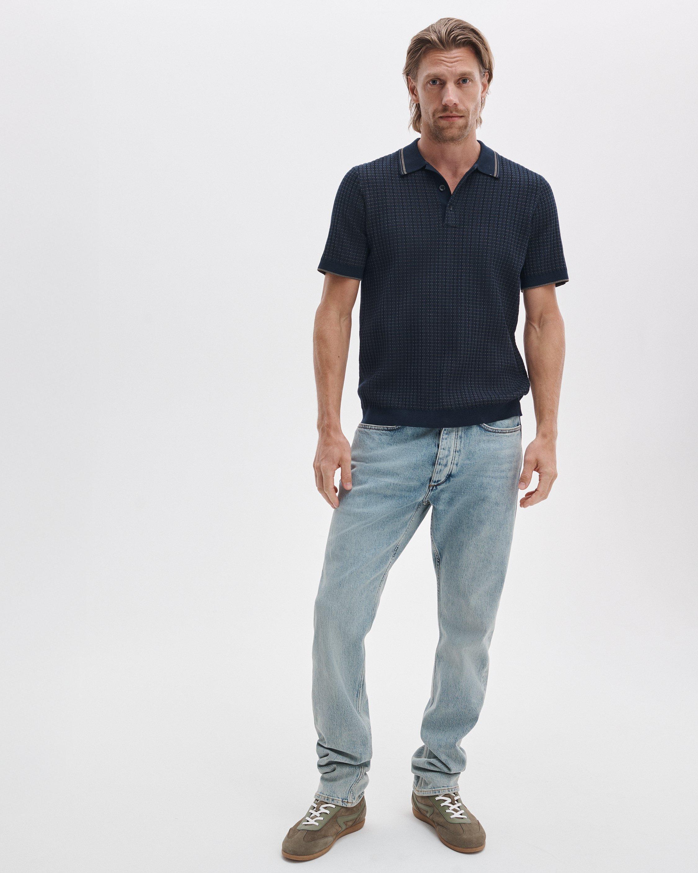 Harvey Rib-Knit Polo Shirt image number 3