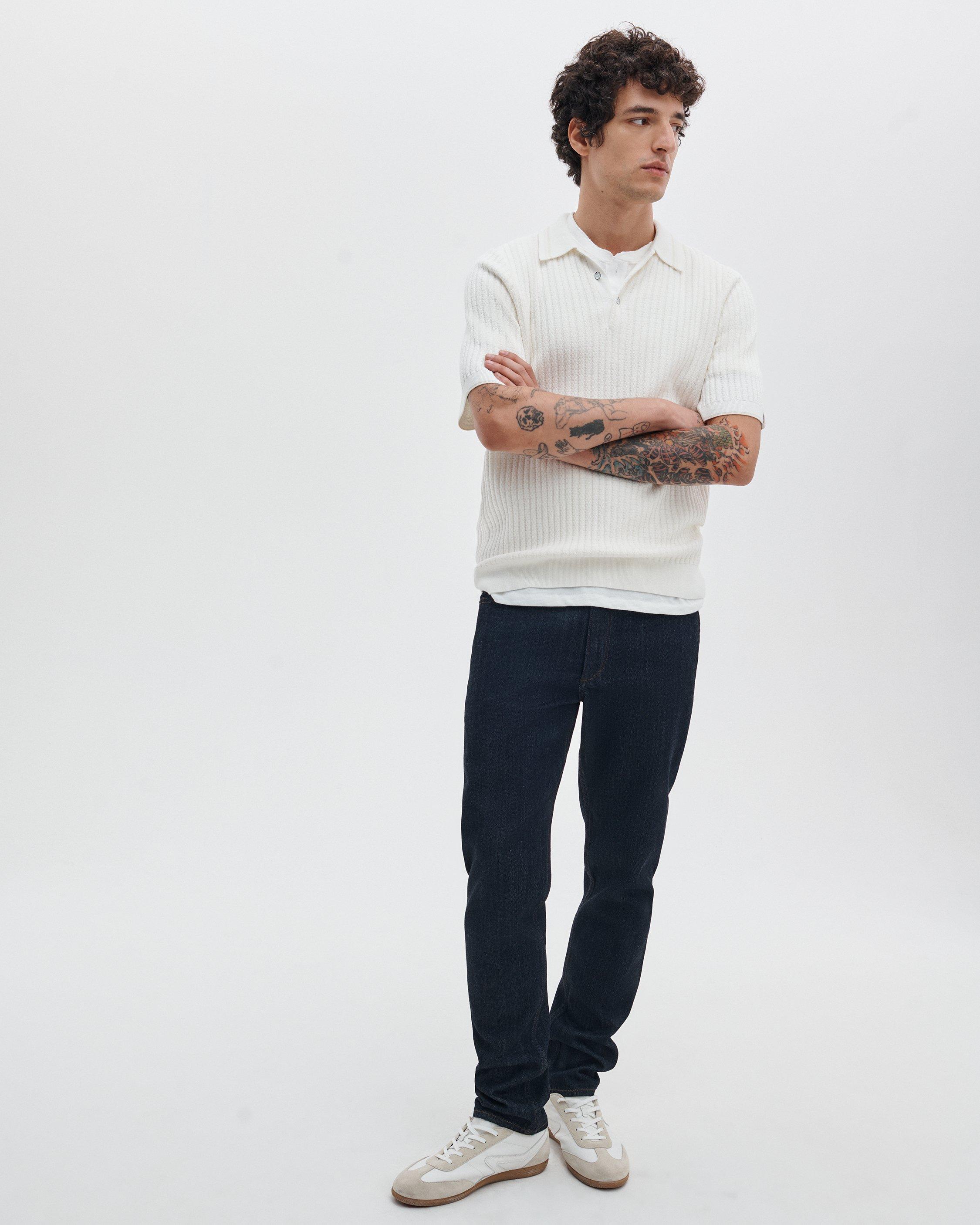 Harvey Rib-Knit Polo Shirt image number 3