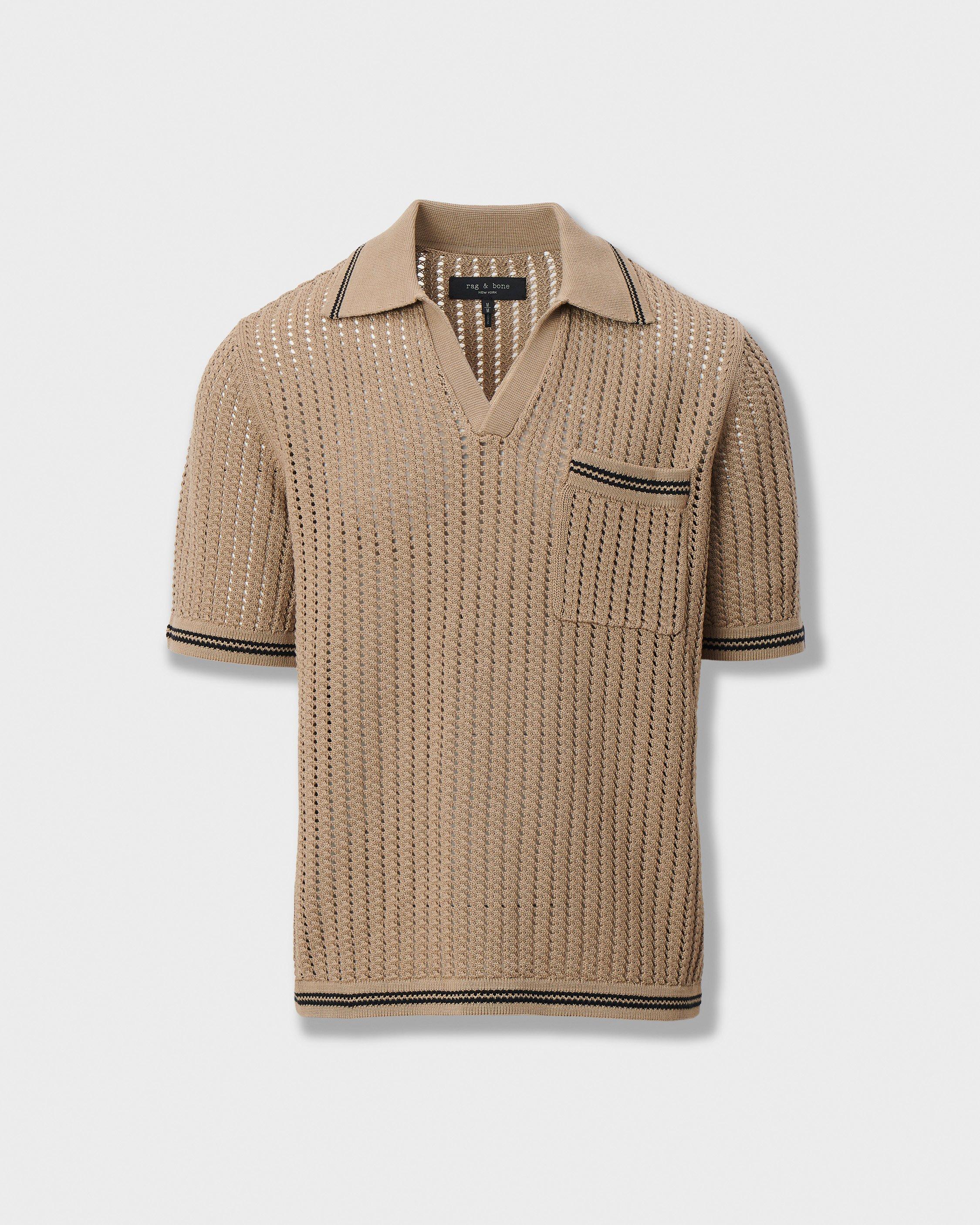 Johnny Collar Crochet Polo Shirt image number 1