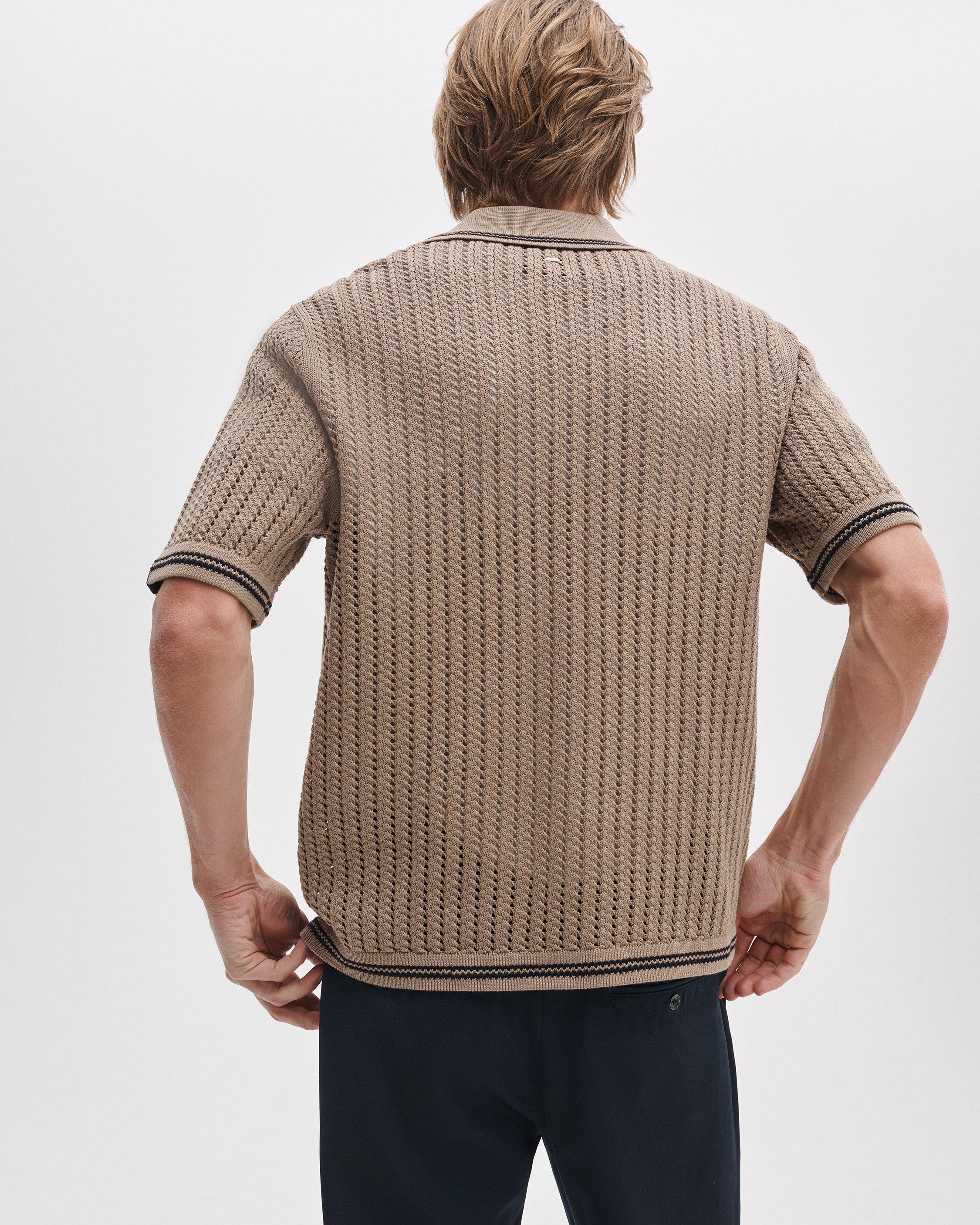Johnny Collar Crochet Polo Shirt image number 5