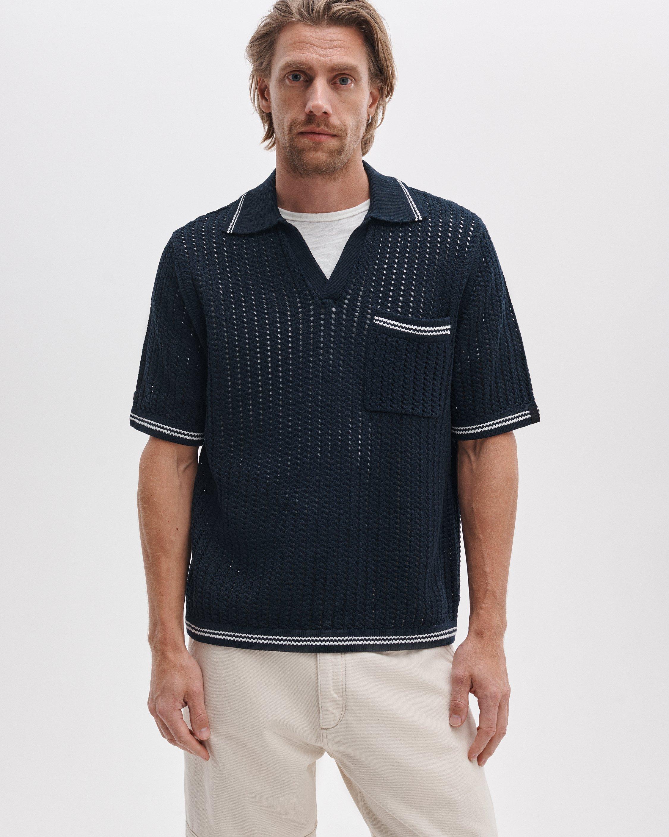Johnny Collar Crochet Polo Shirt image number 2