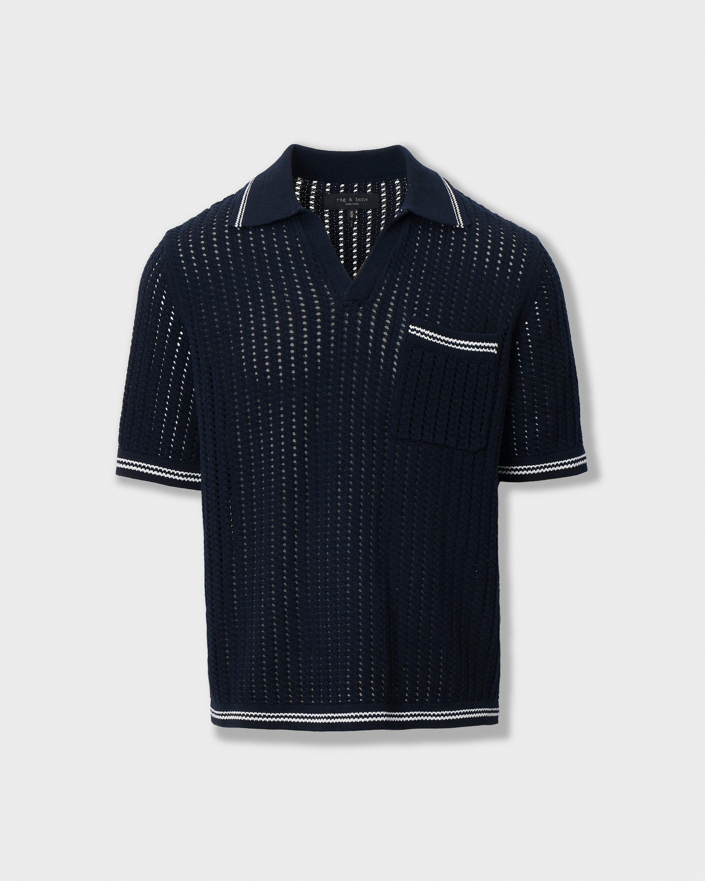 Johnny Collar Crochet Polo Shirt image number 1