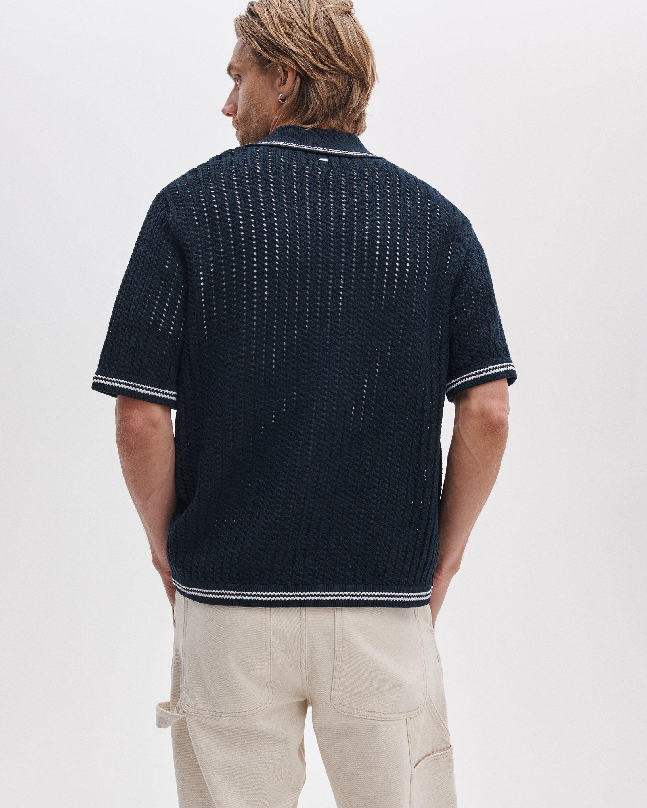 Johnny Collar Crochet Polo Shirt image number 5