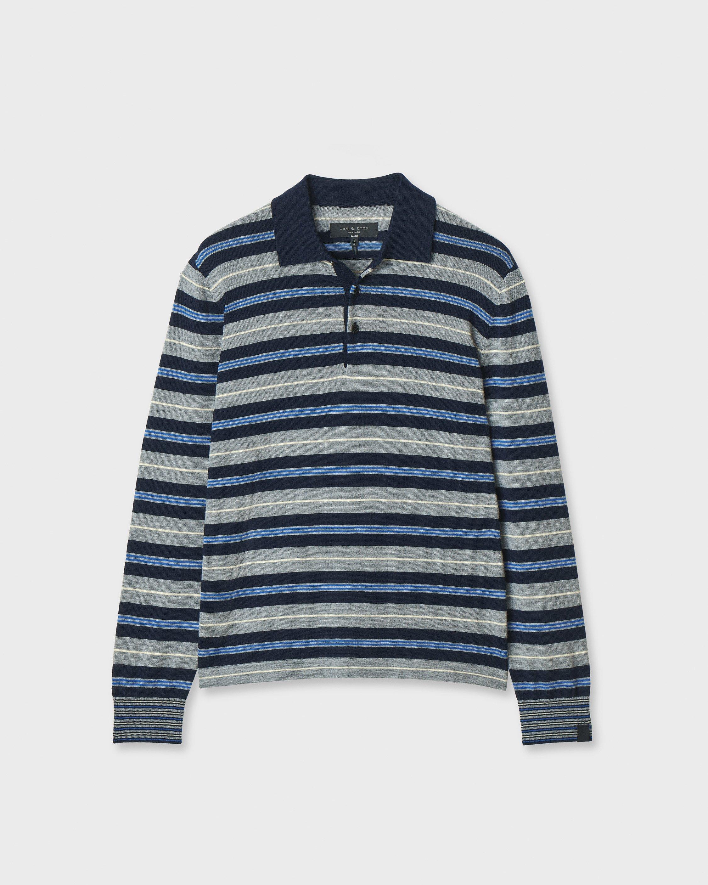 Striped Merino Wool Rugby Polo image number 1