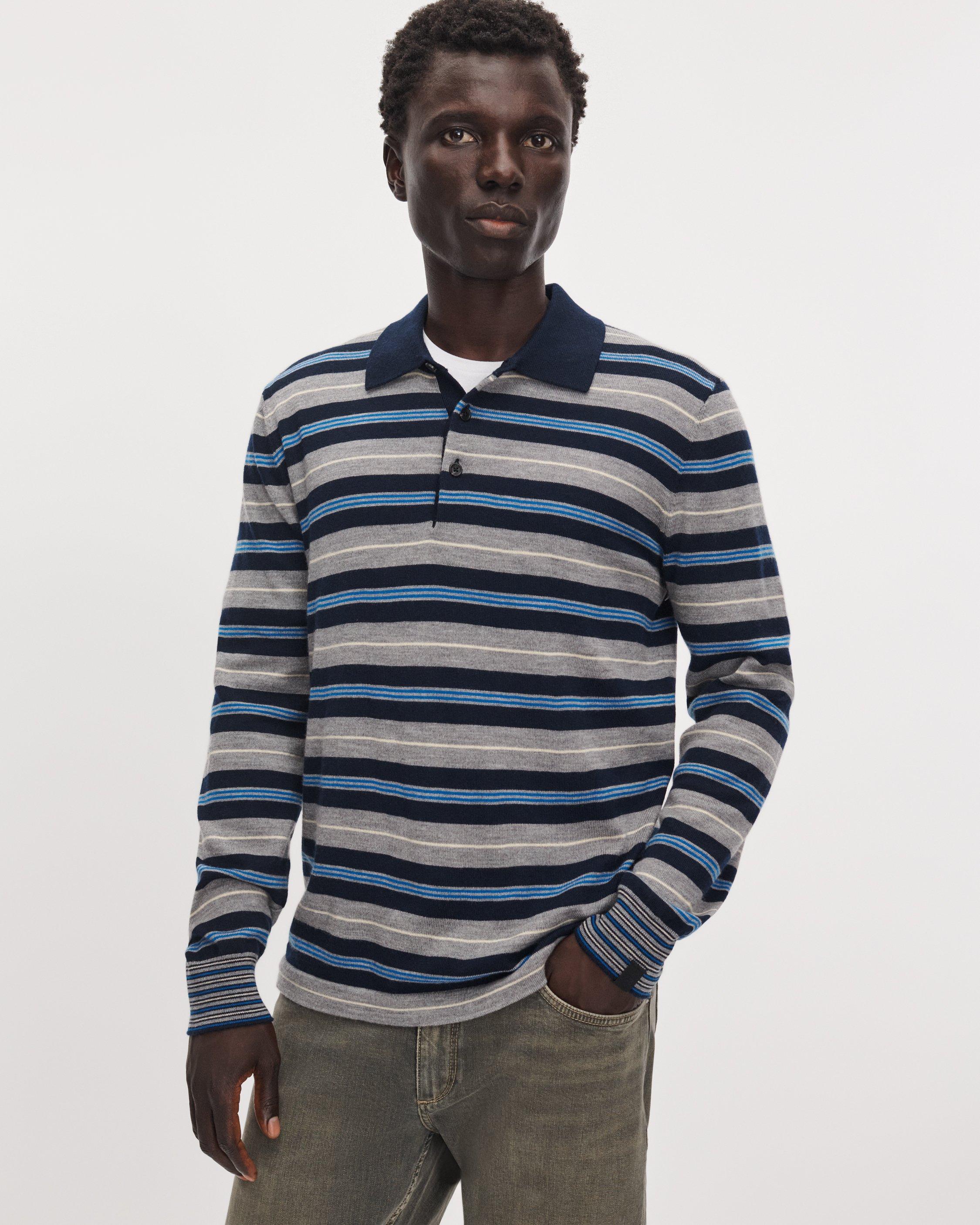 Striped Merino Wool Rugby Polo image number 2