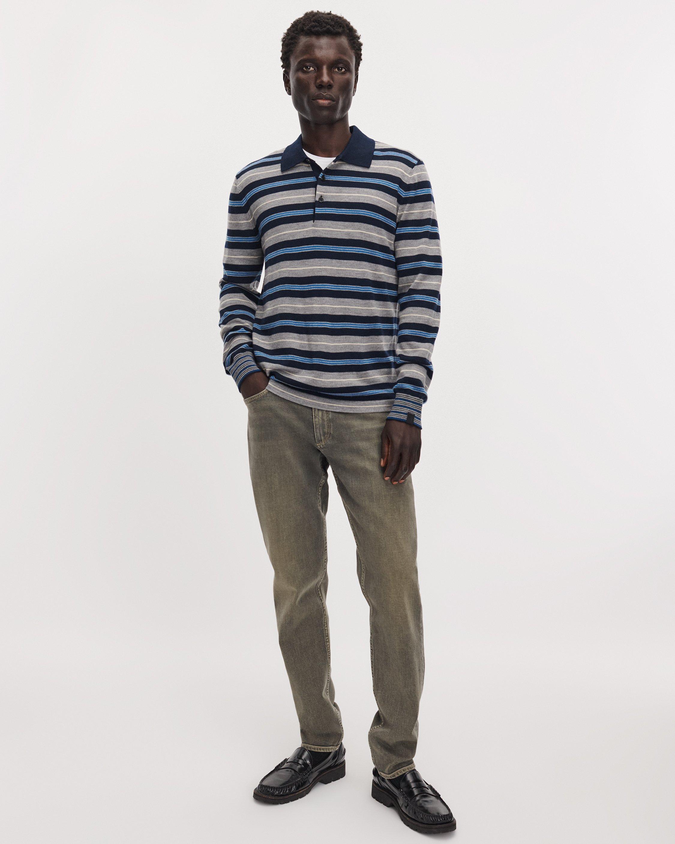 Striped Merino Wool Rugby Polo image number 3
