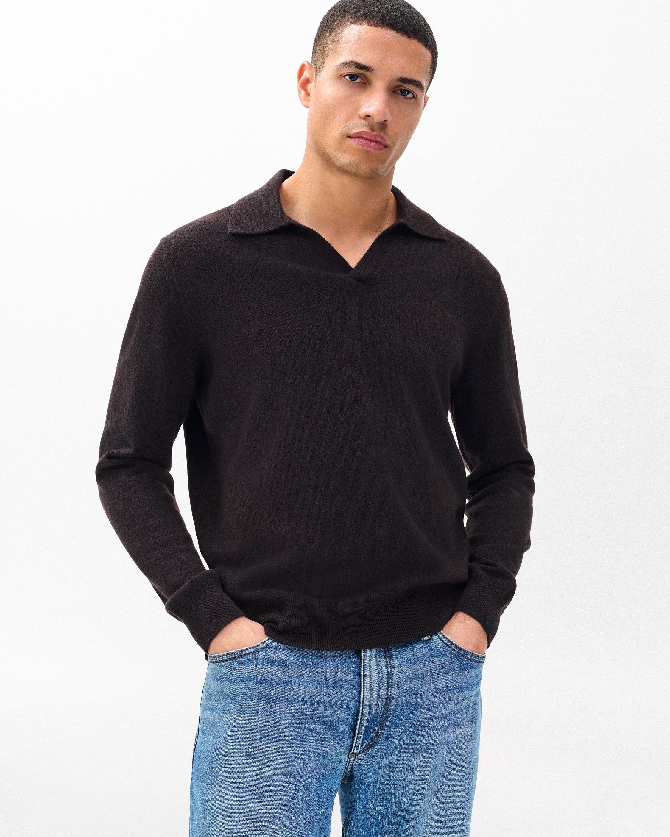 Downing Cashmere Polo - Dark Brown | rag & bone