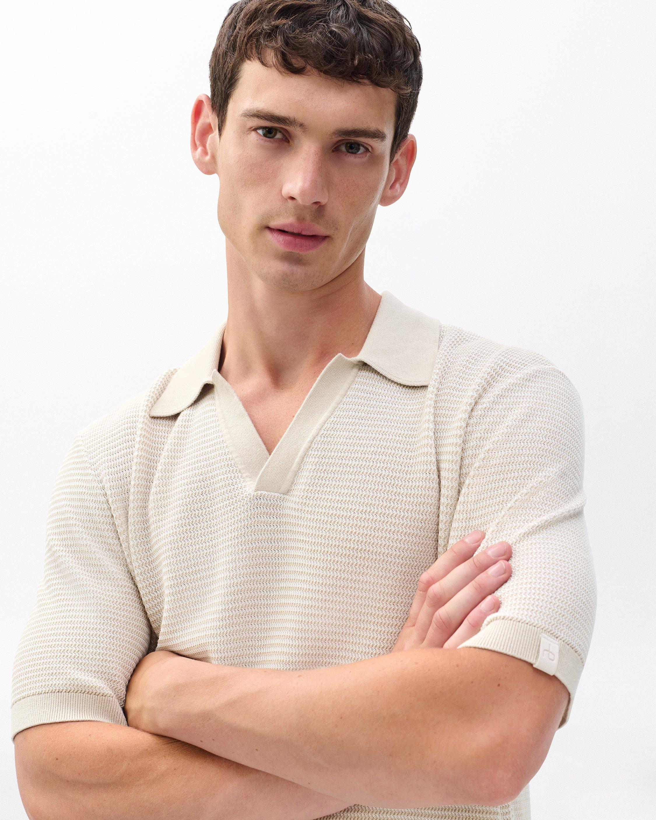 Harvey Knit Johnny Collar Polo image number 4