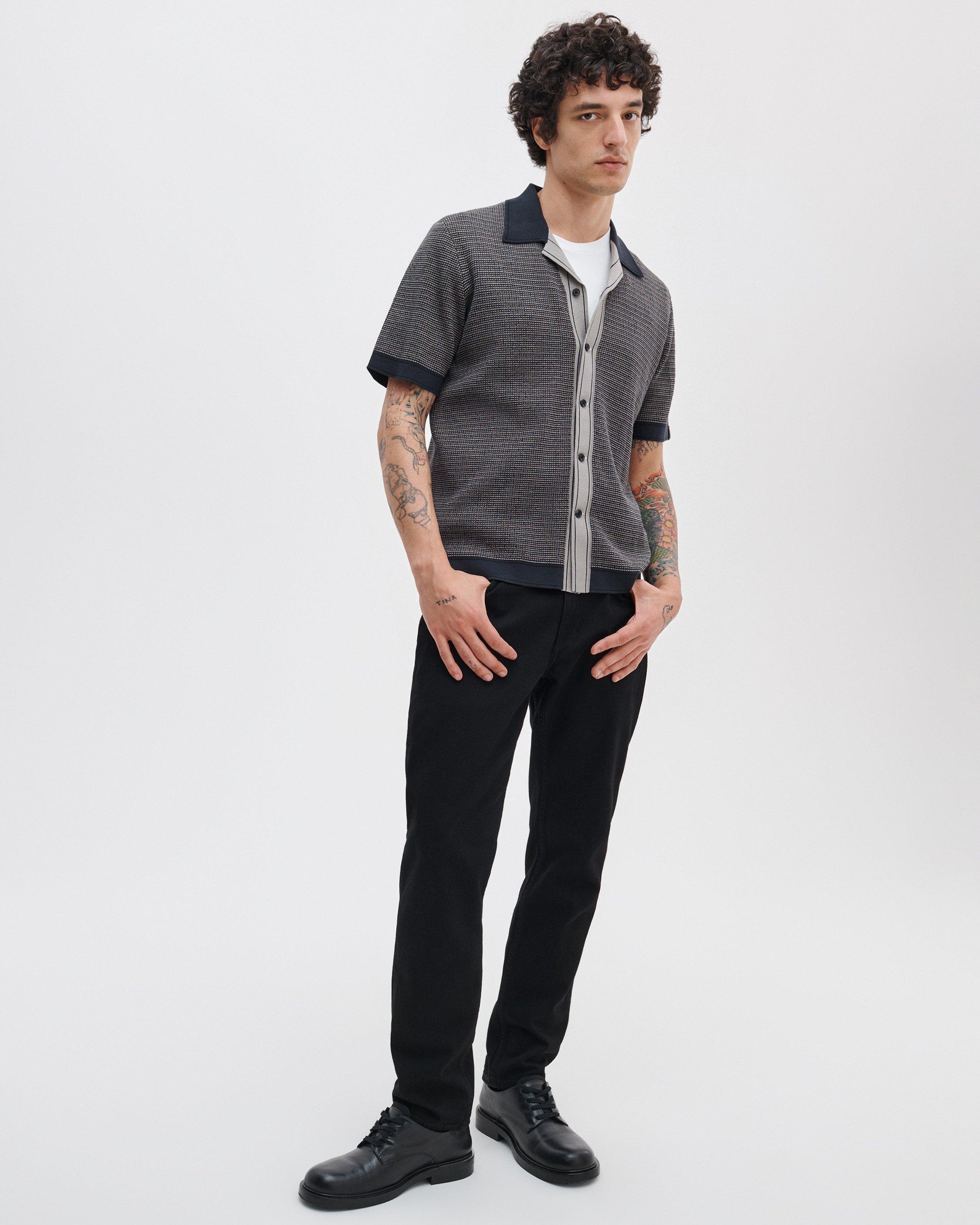 Harvey Contrast-Trim Knit Camp Shirt image number 3
