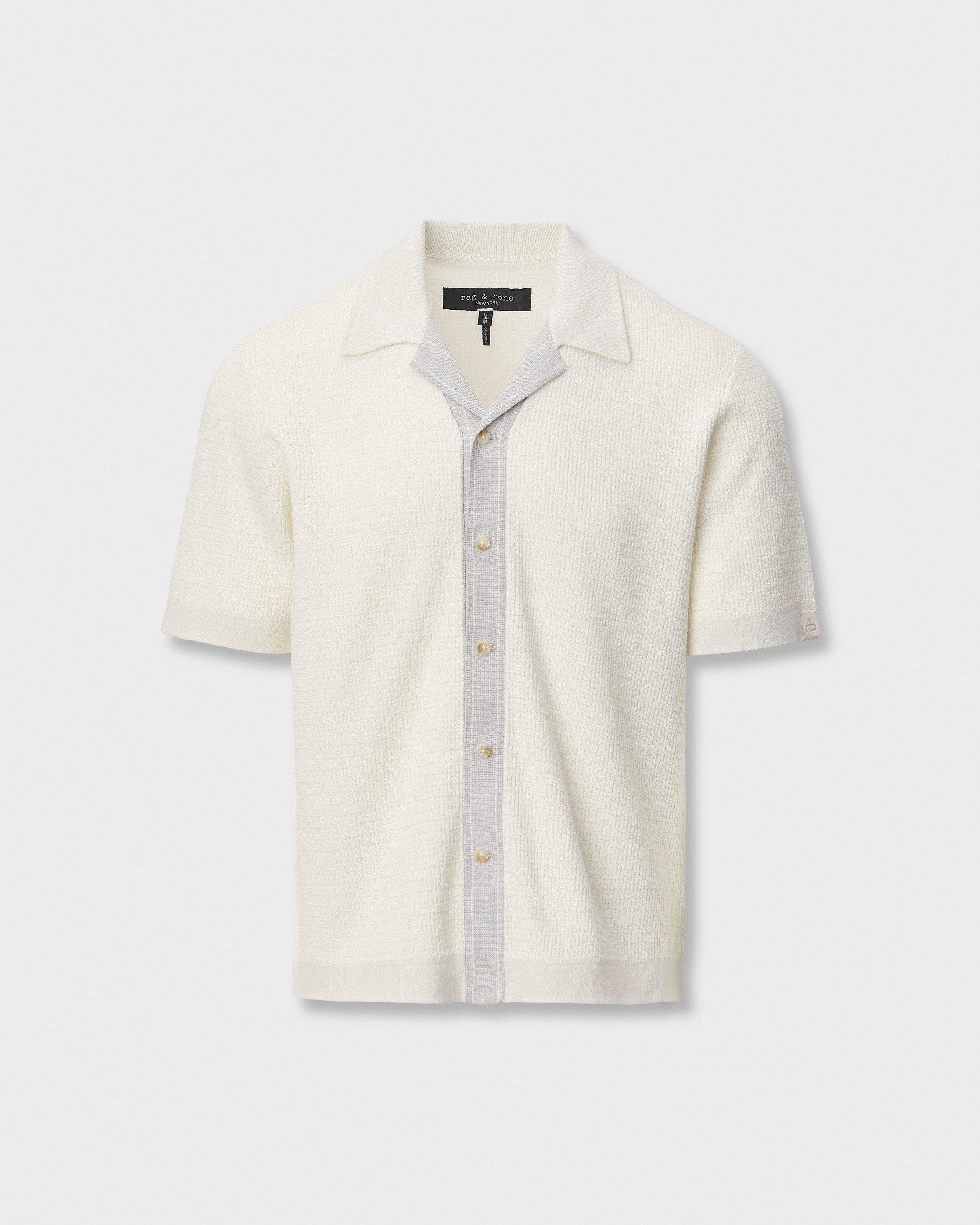 Harvey Contrast-Trim Knit Camp Shirt image number 1