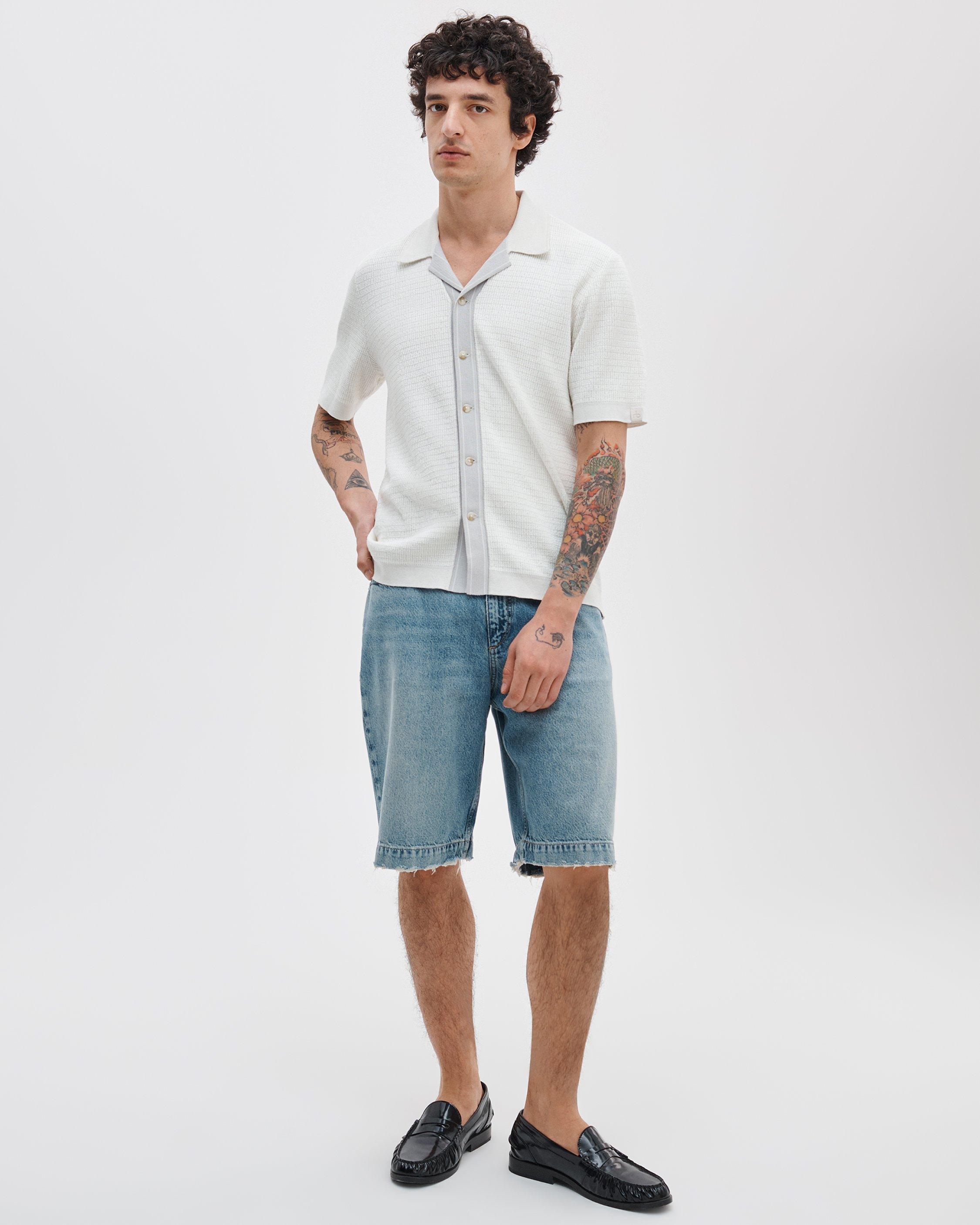 Harvey Contrast-Trim Knit Camp Shirt image number 3
