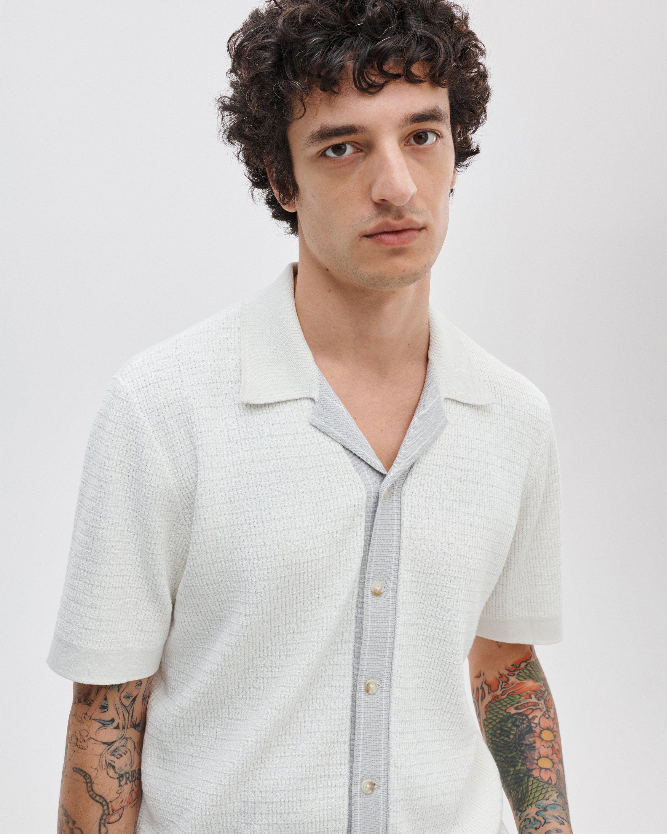 Harvey Contrast-Trim Knit Camp Shirt image number 4