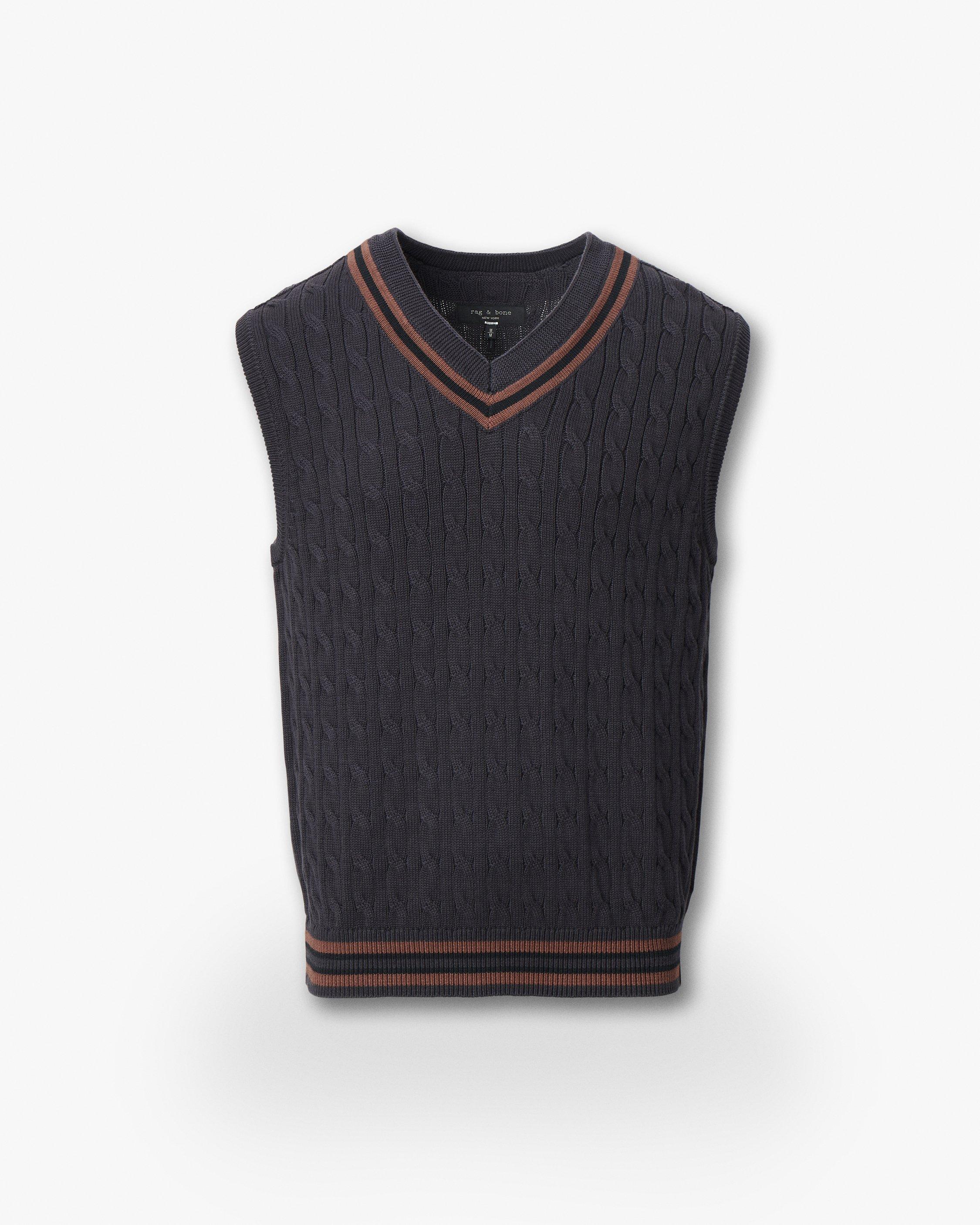 Tristan Cricket Sweater Vest - Dark Grey | rag & bone