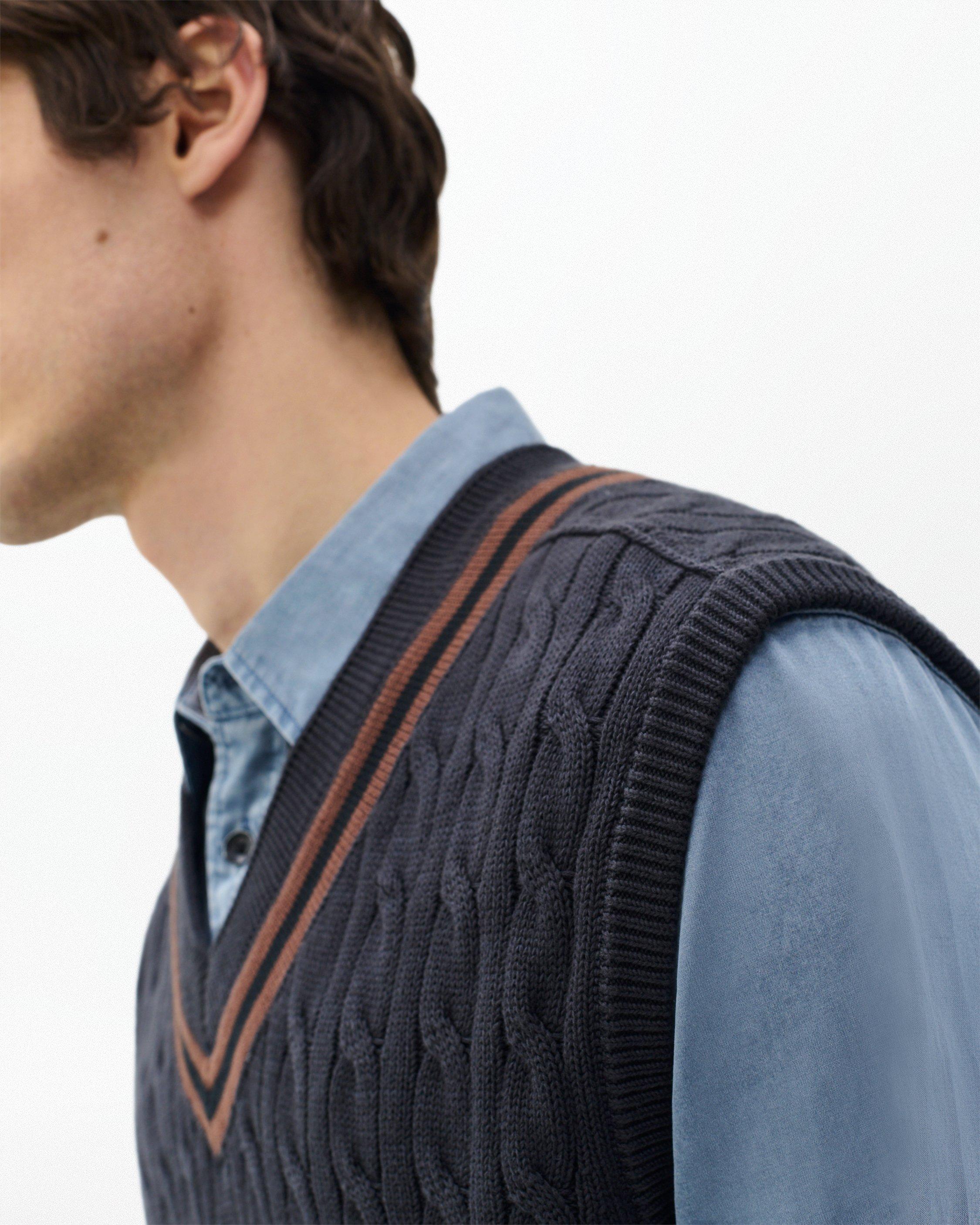 Tristan Cricket Sweater Vest - Dark Grey | rag & bone