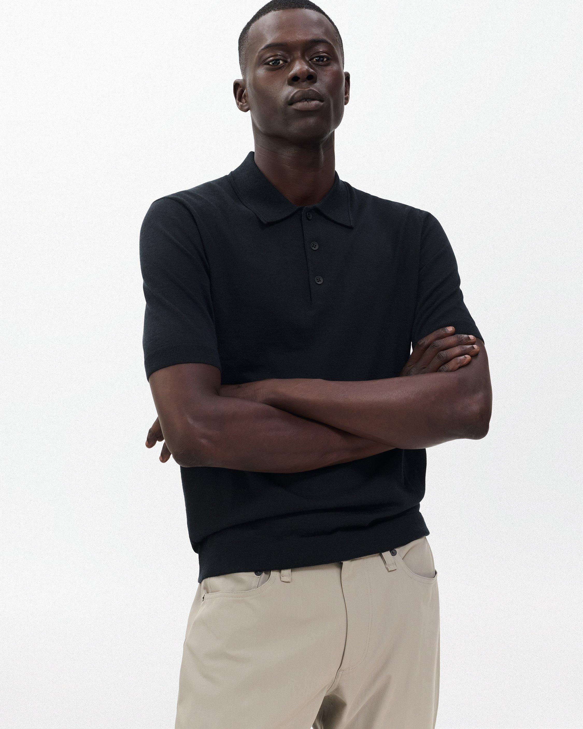 Downing Lightweight Cashmere Polo - Black | rag & bone