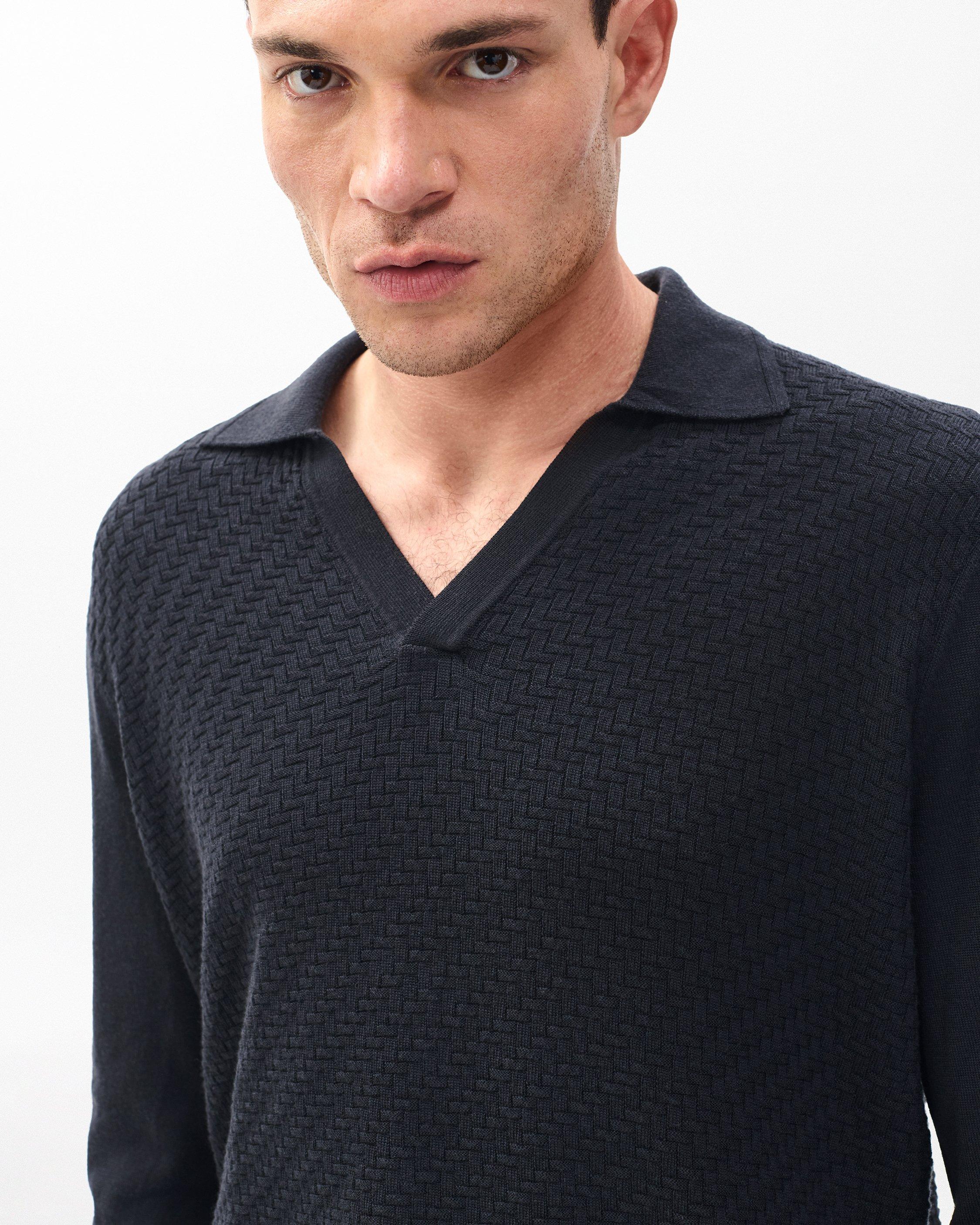 Charles Johnny Collar Wool Polo image number 4